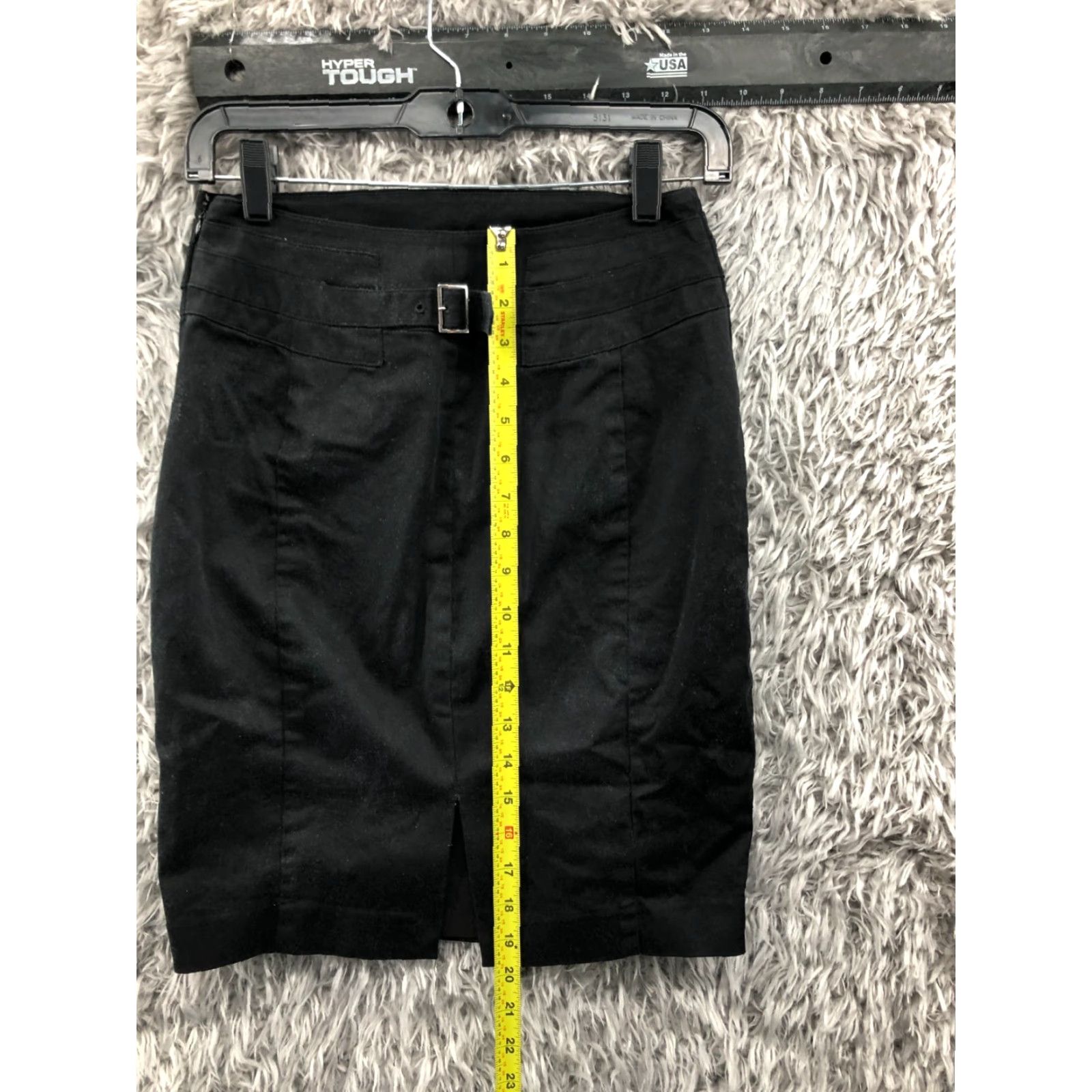 Express Express Womens Skirt Pencil Knee Length Black Slit Belt Buckle Fastener 0 Size Regular Cotton Polyester Spandex Denim Solid Blue!!! Size 25" / US 0 / IT 36 - 3 Thumbnail