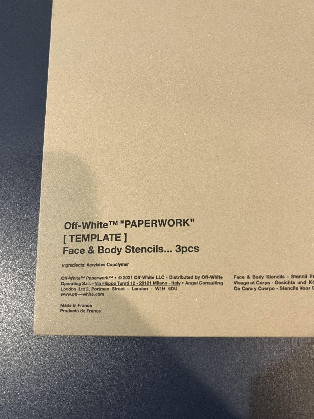 Off-White Off White Face and Body Stensils 3pcs Size ONE SIZE - 6 Thumbnail