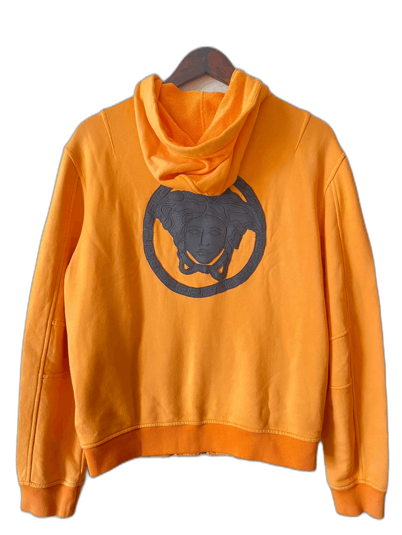 Versace Versace Stylish Orange Hoodie with Logo Size US S / EU 44-46 / 1 - 1 Thumbnail