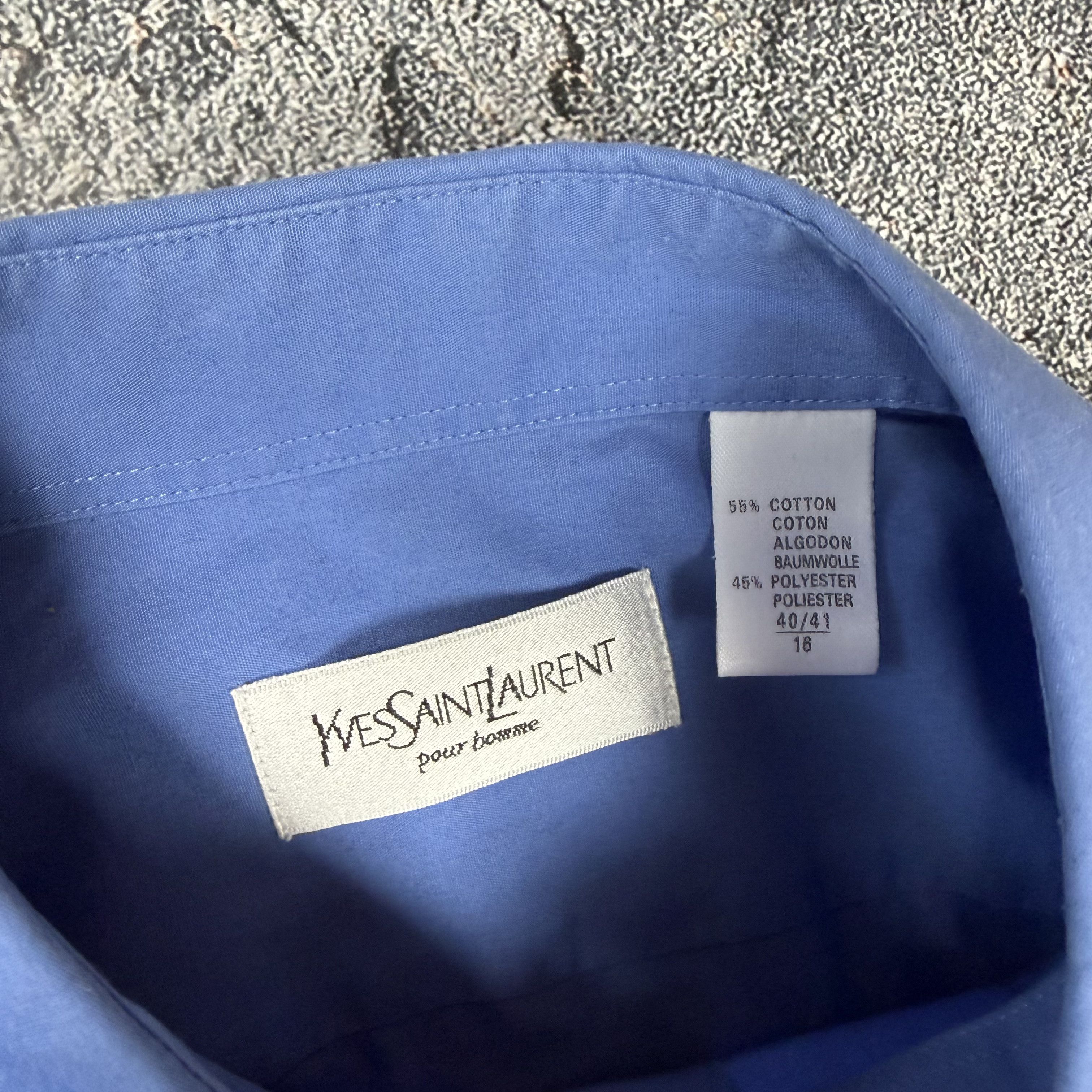 Yves Saint Laurent Yves Saint Laurent Dress Shirt Blue Size US L / EU 52-54 / 3 - 3 Thumbnail