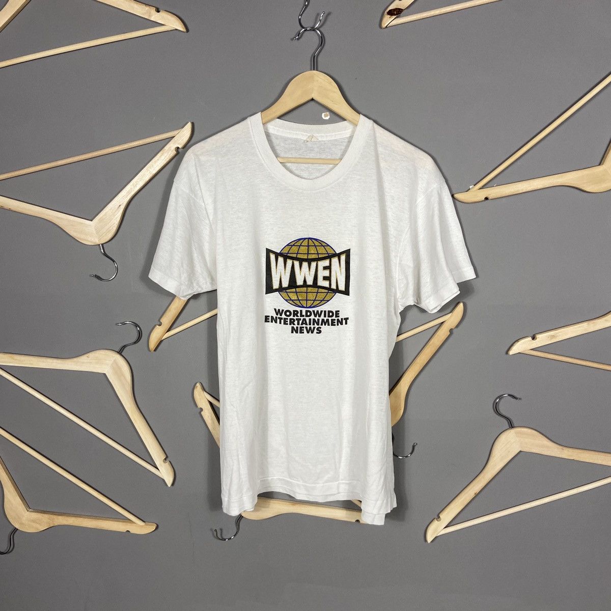 Vintage × WWE × WWF 80s WWEN Worldwide Entertainment News t-shirt Size US XL / EU 56 / 4 - 1 Thumbnail