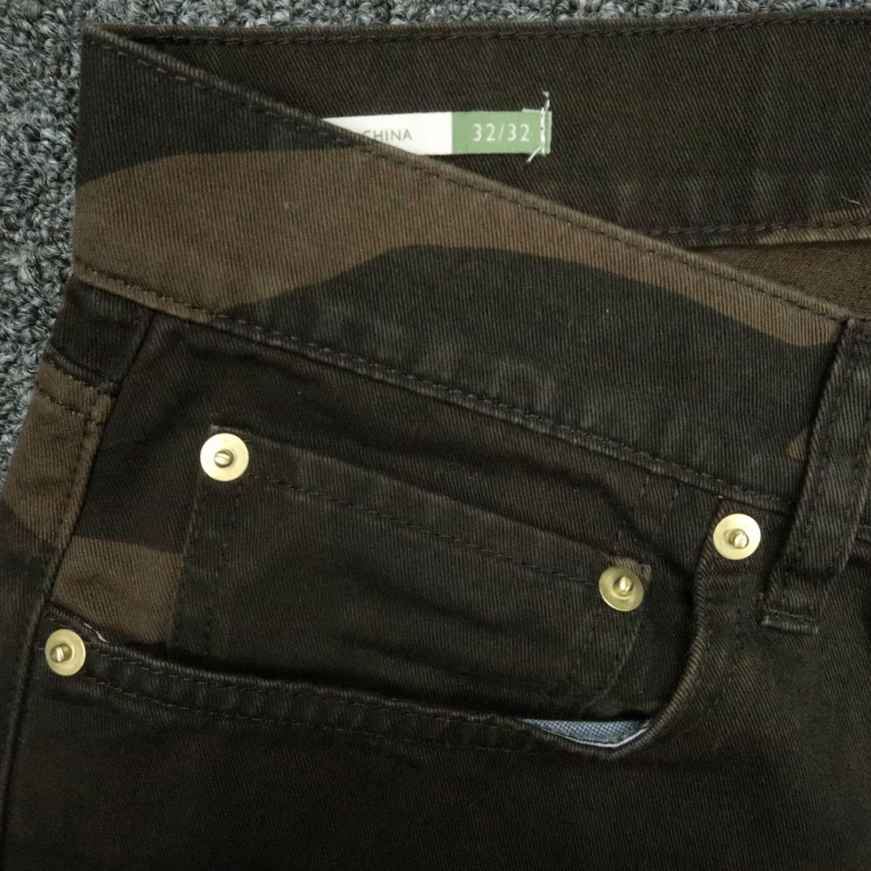 Sid Mashburn Sid Mashburn Jeans Mens 32x32 Brown Green Camo Clift Straight 5 Pocket Denim Size US 32 / EU 48 - 3 Thumbnail