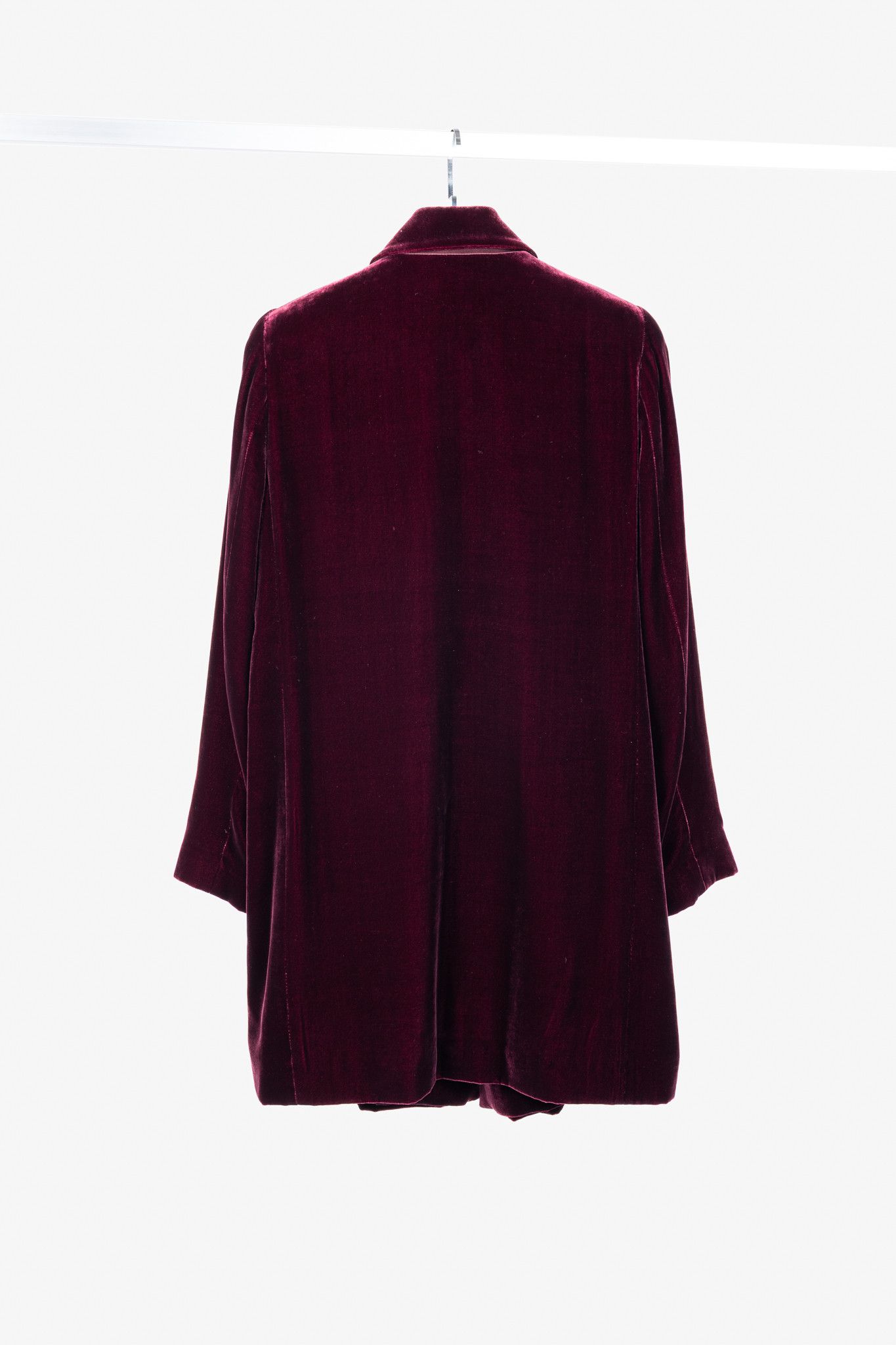 Lafayette 148 Lafayette 148 Valon Burgundy Velvet Open-Front Blazer Size M / US 6-8 / IT 42-44 - 2 Thumbnail