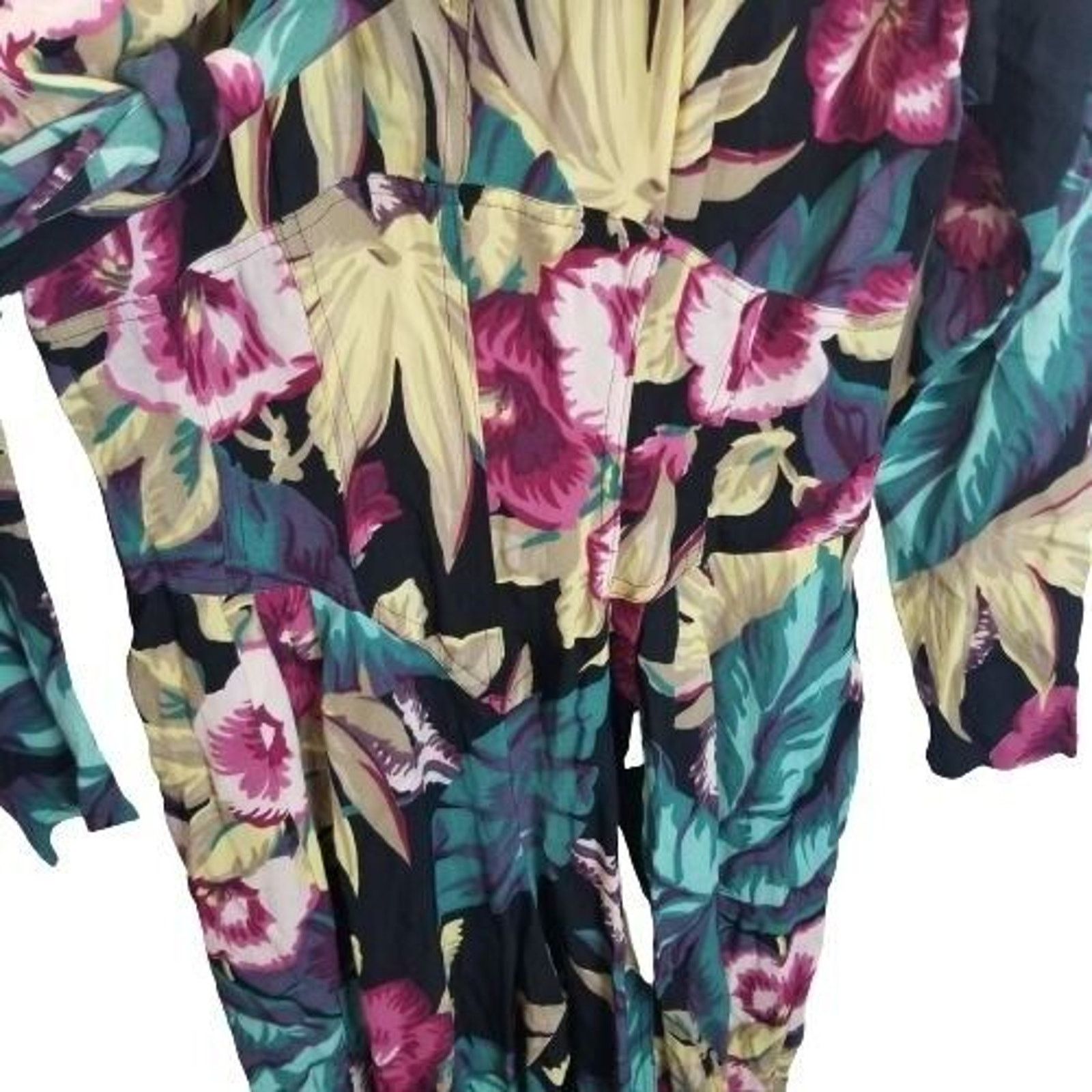 Vintage Vintage Karen Alexander Womens Floral Jumpsuit Sz 8 Tropical Size 30" / US 8 / IT 44 - 6 Thumbnail