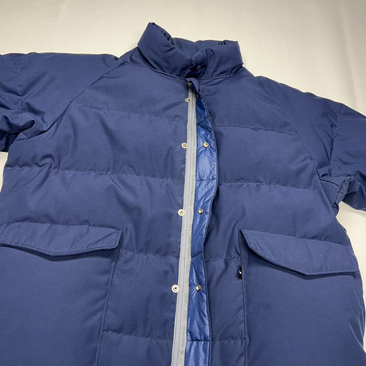 Vintage VTG 10X Down Jacket Blue Puffer Coat Zip Pocket Work Retro Size US XL / EU 56 / 4 - 5 Thumbnail