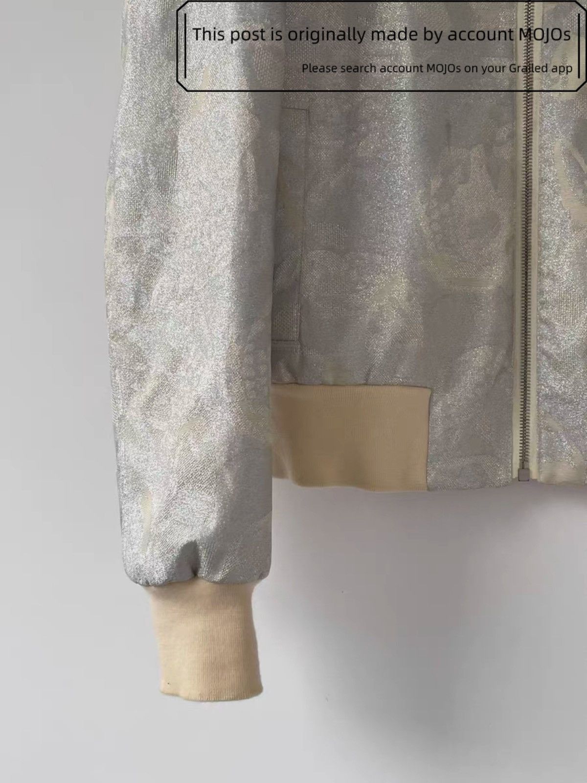 Alexander McQueen Sz 46 Alexander McQueen 15SS Silver Pattern Flight Jacket Size US S / EU 44-46 / 1 - 4 Thumbnail