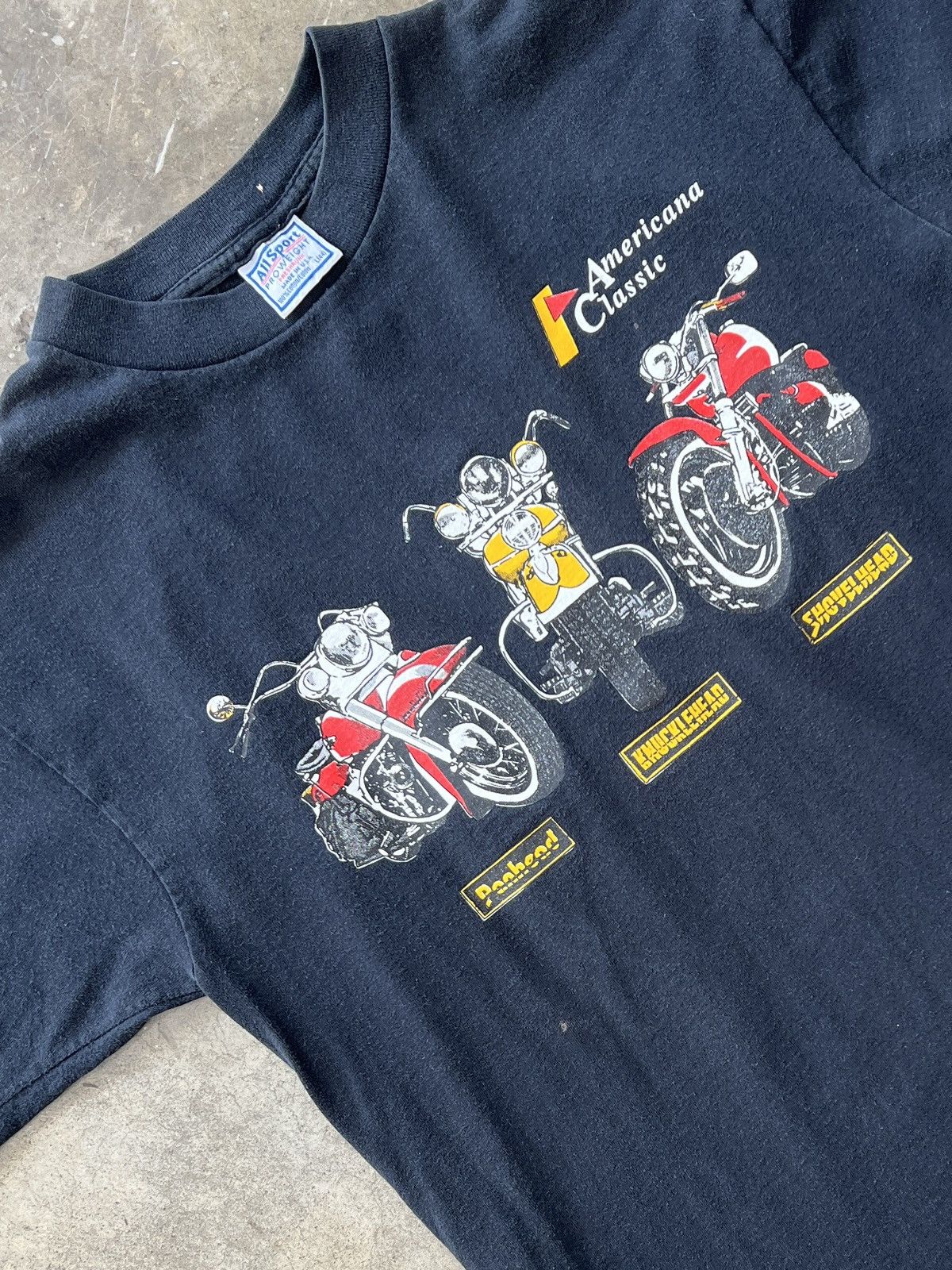 Harley Davidson × Vintage Vintage Americana Classic Motorcycle Single Stitch Tee Large Size US L / EU 52-54 / 3 - 1 Thumbnail