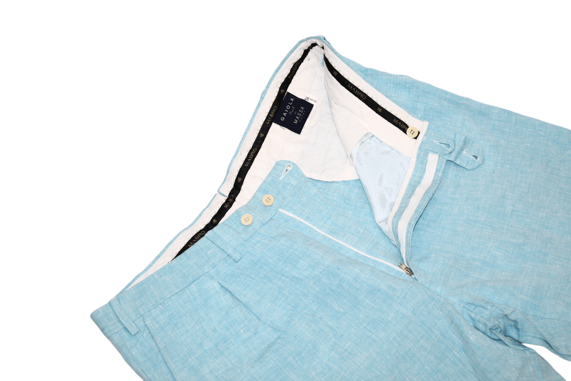 Eidos Napoli Gaiola Napoli x Massa Capri Aquamarine Pure Linen Trousers Size US 40 / EU 56 - 13 Thumbnail