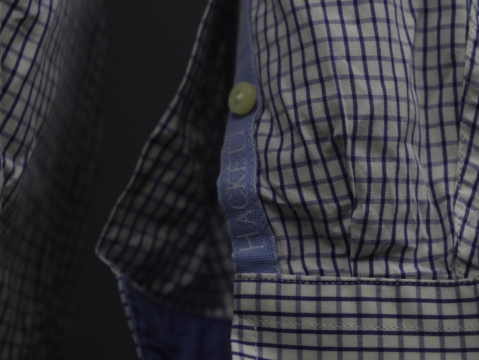 Designer Hackett London White Check Cotton Collar Shirt Size XL Size US XL / EU 56 / 4 - 8 Thumbnail