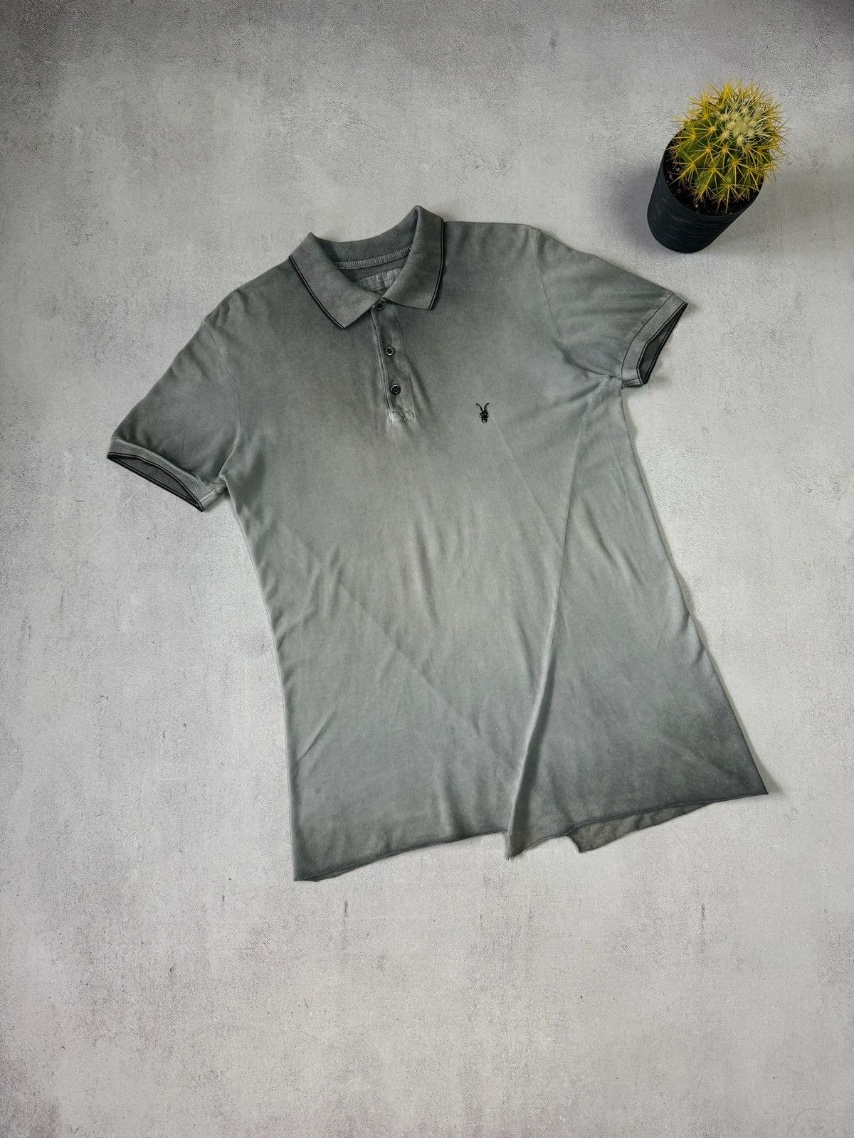 Allsaints Vintage Allsaints Polo Shirt Mens Avant-Garde Grunge 90s Size US L / EU 52-54 / 3 - 1 Thumbnail