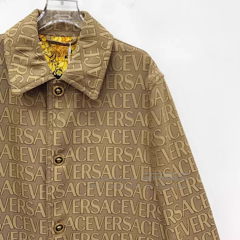 Versace Versace Brown logo lettering printed with lapels, single-b Size US XL / EU 56 / 4 - 3 Thumbnail