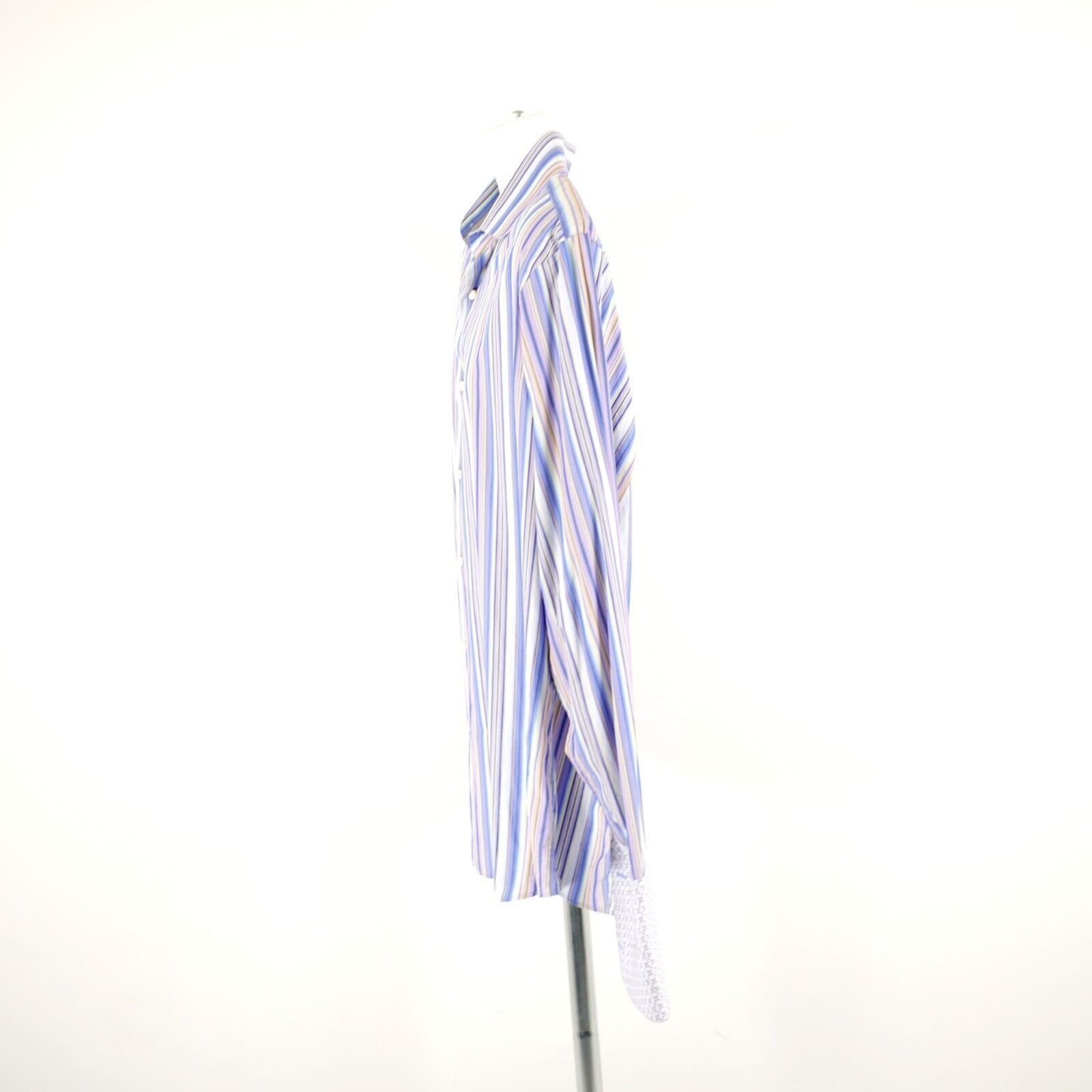 Banana Republic Banana Republic Striped 16-16.5 Large Blue Pink French Cuff Size US L / EU 52-54 / 3 - 5 Thumbnail