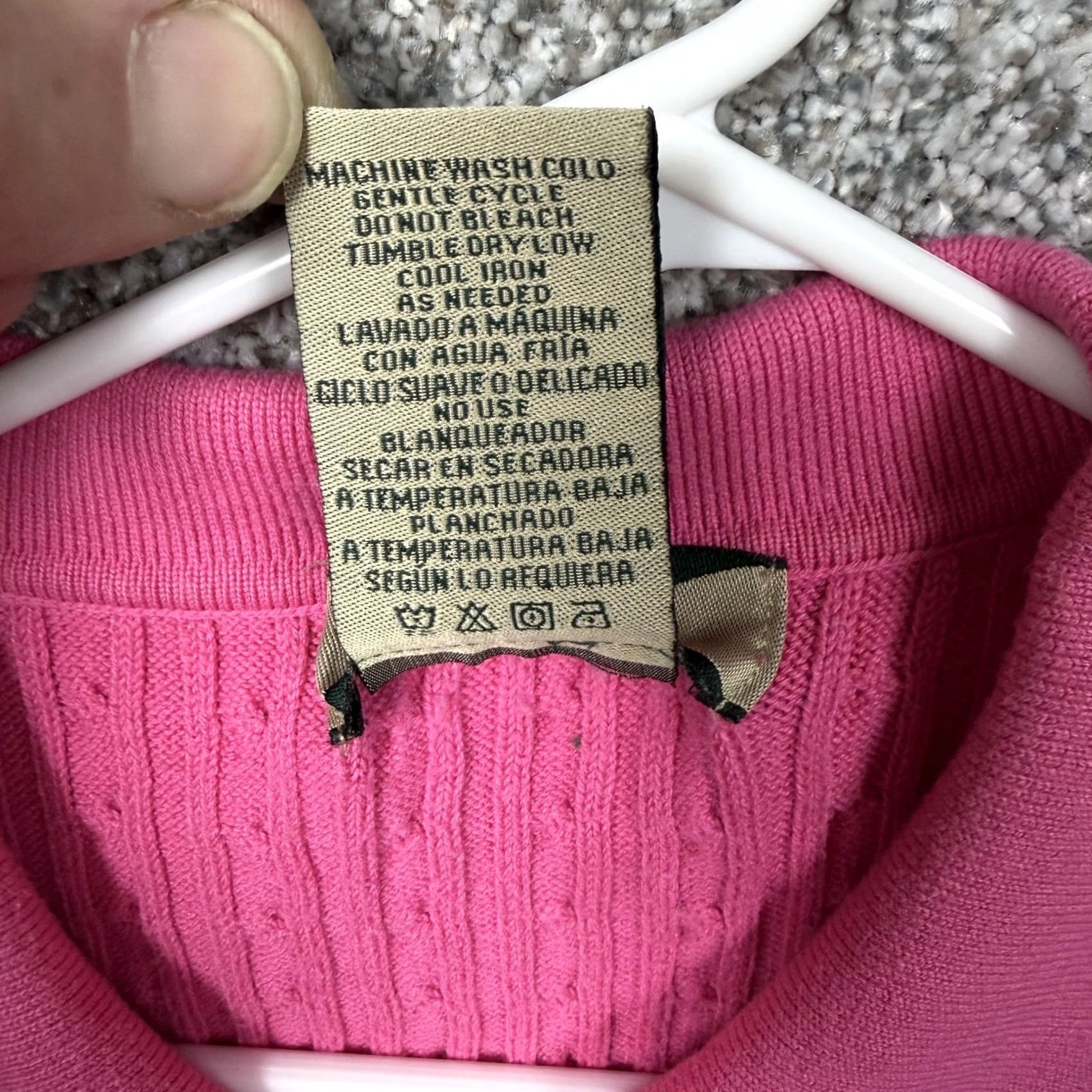 Vintage 525 America Sweater Pink Short Sleeve Cable-Knit Polo Collared Pullover XL Womens Slim Fit Light Knit Preppy Spring Coquette 90s Y2K Inspired Size XL / US 12-14 / IT 48-50 - 5 Thumbnail