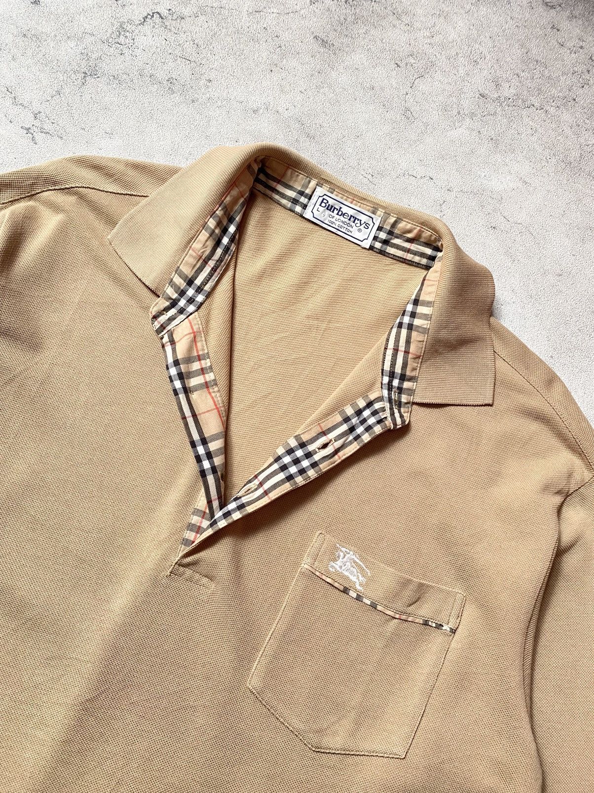 Burberry Vintage BURBERRYS Nova Check Longsleeve Polo Shirt Size US L / EU 52-54 / 3 - 4 Thumbnail