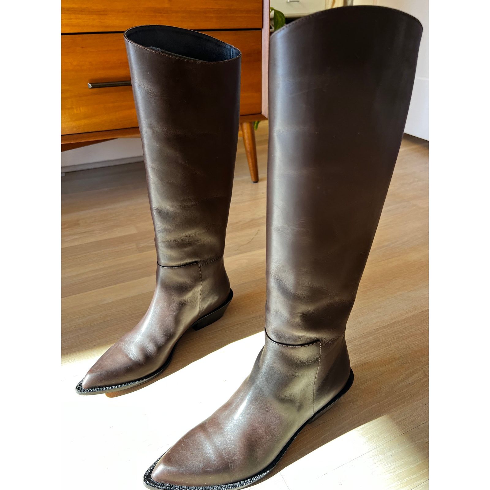 Tibi Tibi Wax Calf Leather Dean Boot Brown 39.5 SOLD OUT $995 box Size US 9.5 / IT 39.5 - 8 Thumbnail
