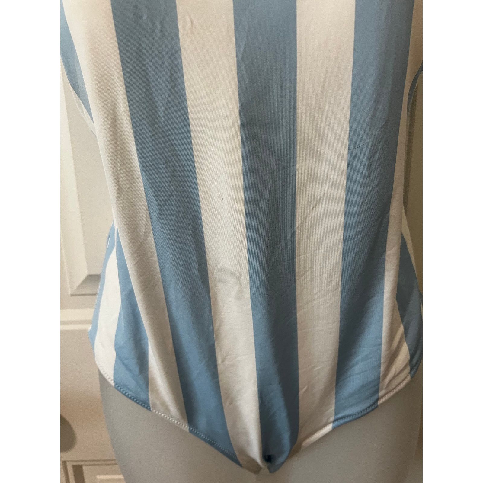 H&M one piece swimsuit swimwear Light blue/White striped padded Size XL / US 12-14 / IT 48-50 - 5 Thumbnail