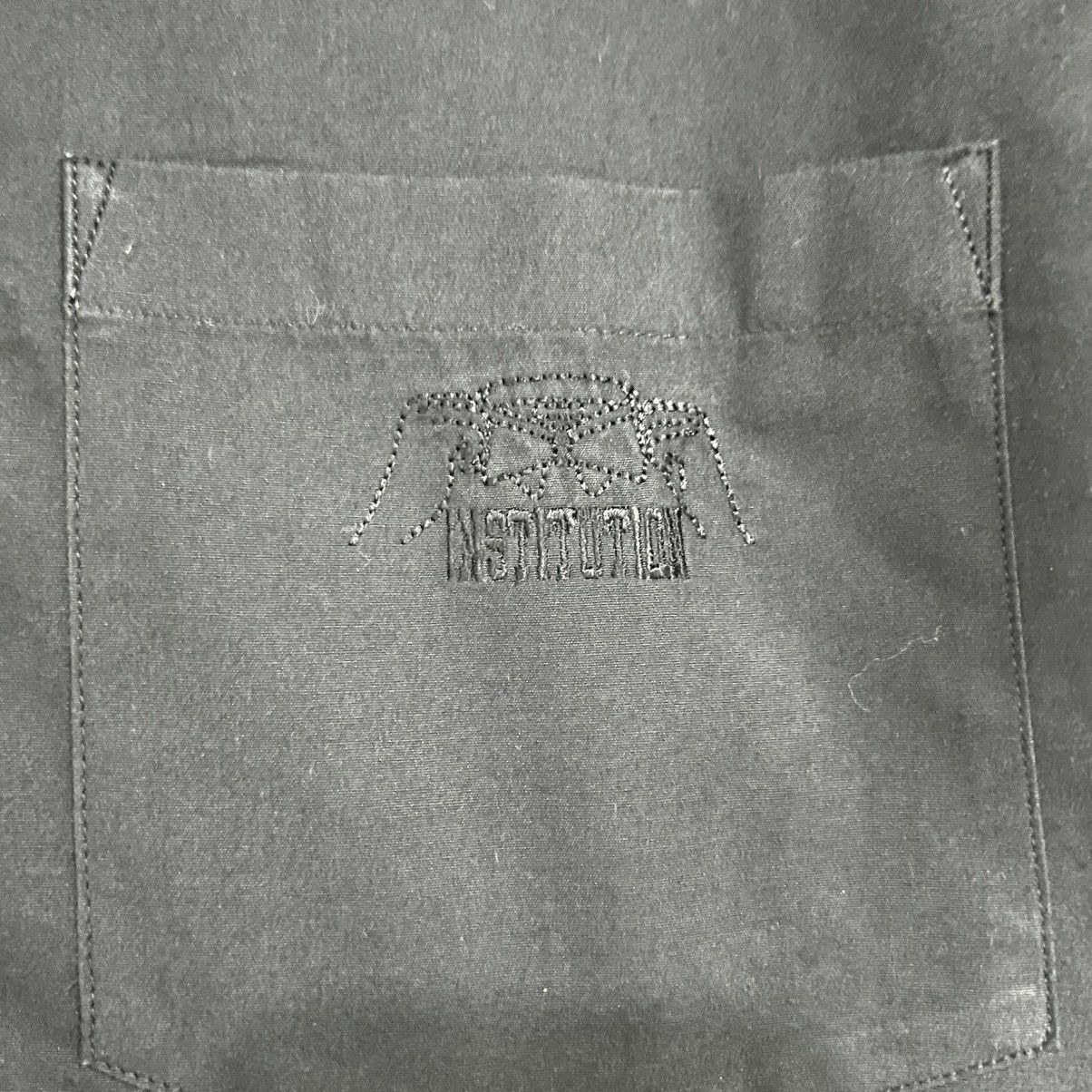 HUSSEIN CHALAYAN BLACK LONG SLEEVE BUTTON UP SHIRT