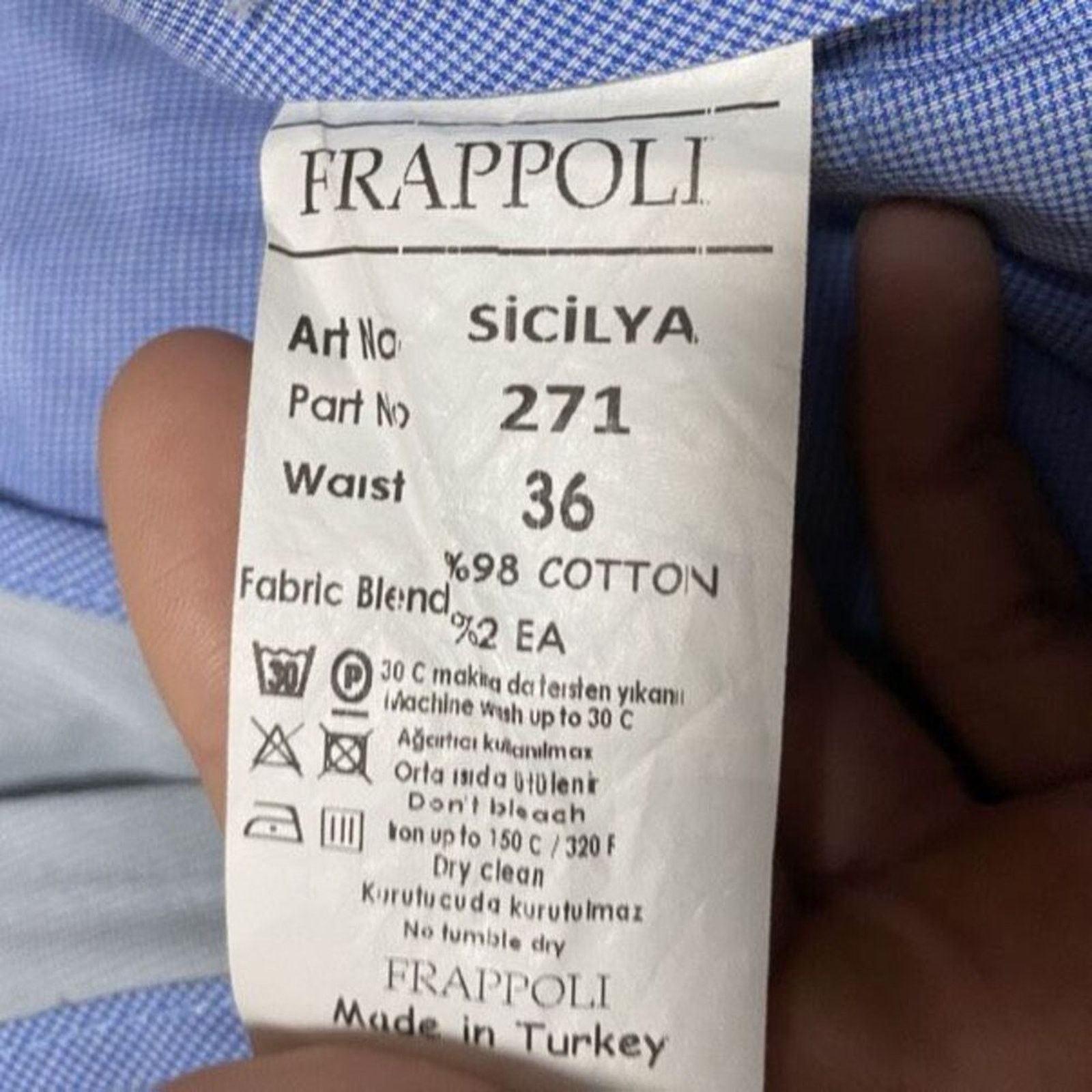Other Frappoli Men’s Neutral Light Blue Trousers | Sz 36 Size US 36 / EU 52 - 3 Thumbnail