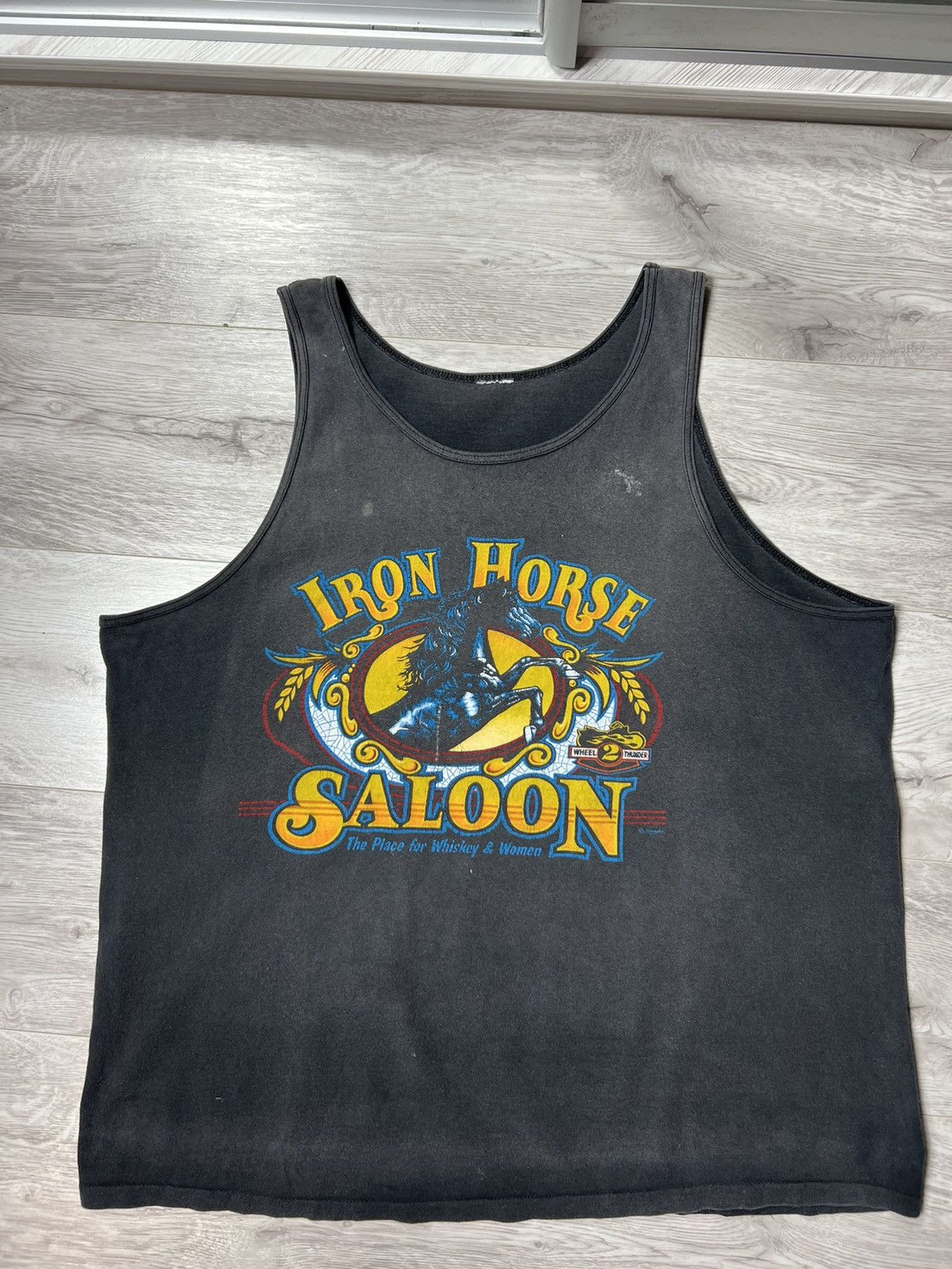 Harley Davidson Vintage Iron Horse Saloon Single Stitch Sleeveless Big Logo Size US XL / EU 56 / 4 - 2 Thumbnail