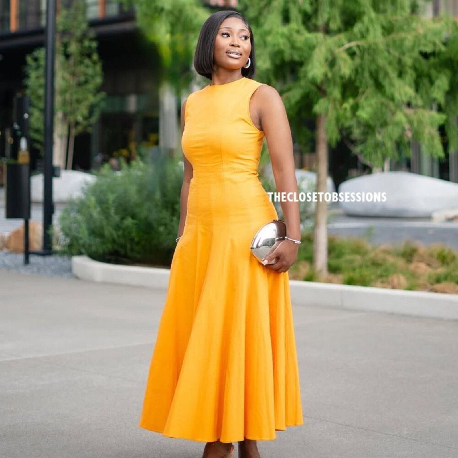 Zara ZARA Orange A-Line Midi Dress NWT Size L / US 10 / IT 46 - 21 Thumbnail
