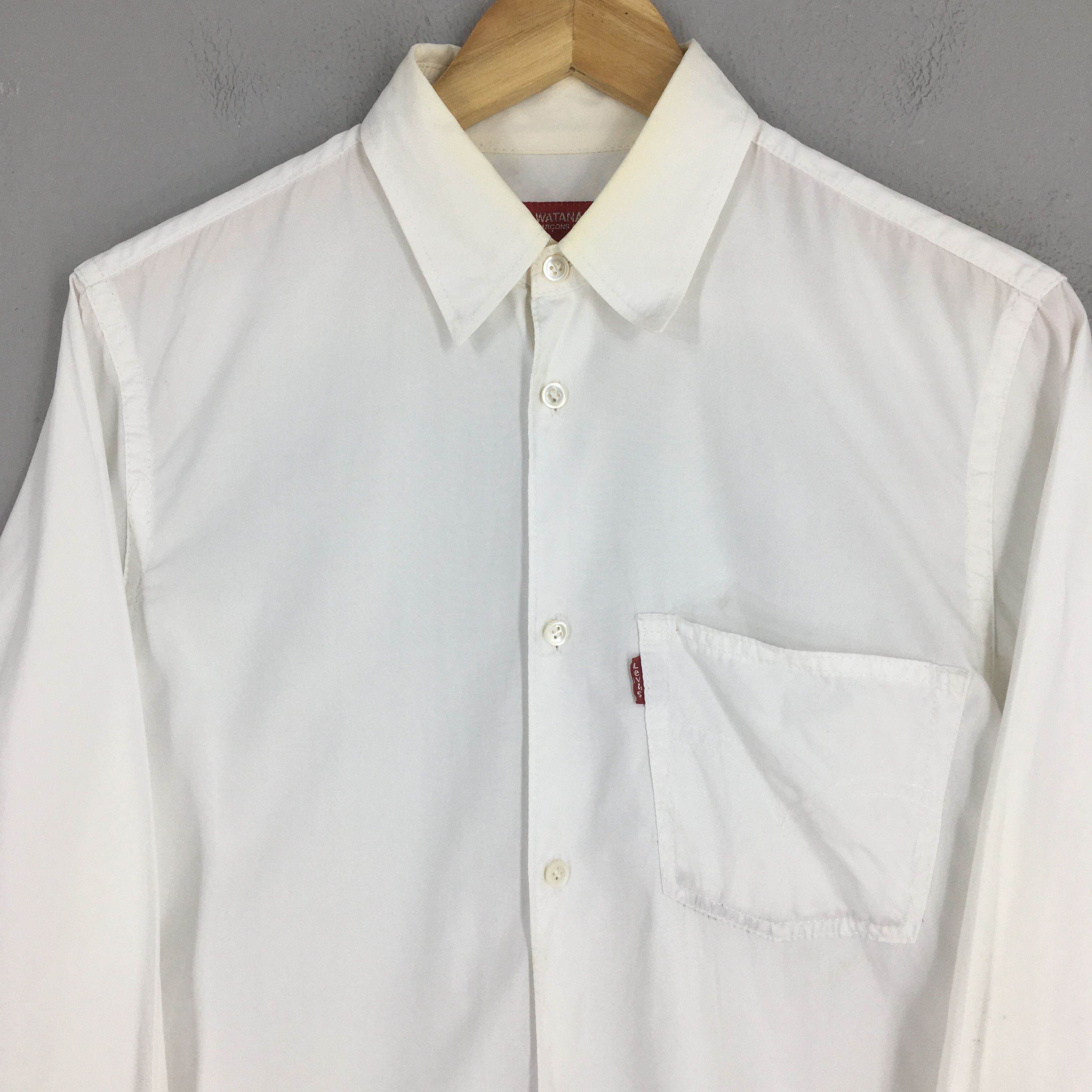 Levi's Vintage 2000s Levis Junya Watanabe Plain White Shirt Small Size US S / EU 44-46 / 1 - 2 Thumbnail