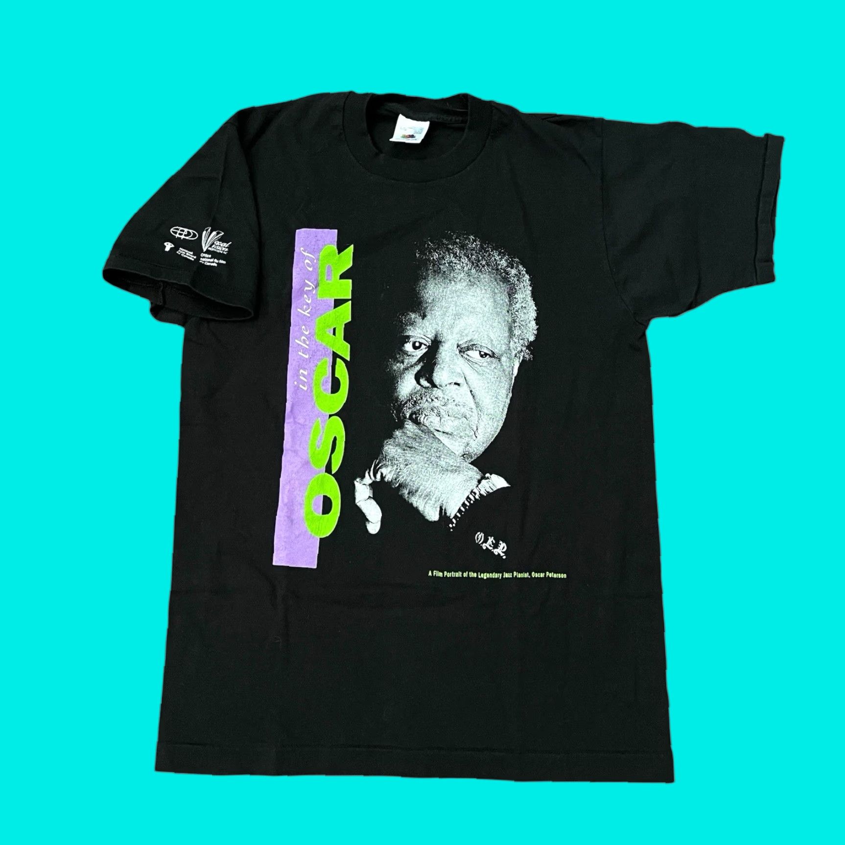 Fruit Of The Loom VINTAGE Oscar Peterson Jazz T-Shirt Men Large Black 90s Cotton Crew Neck Graphic Print Size US L / EU 52-54 / 3 - 1 Thumbnail