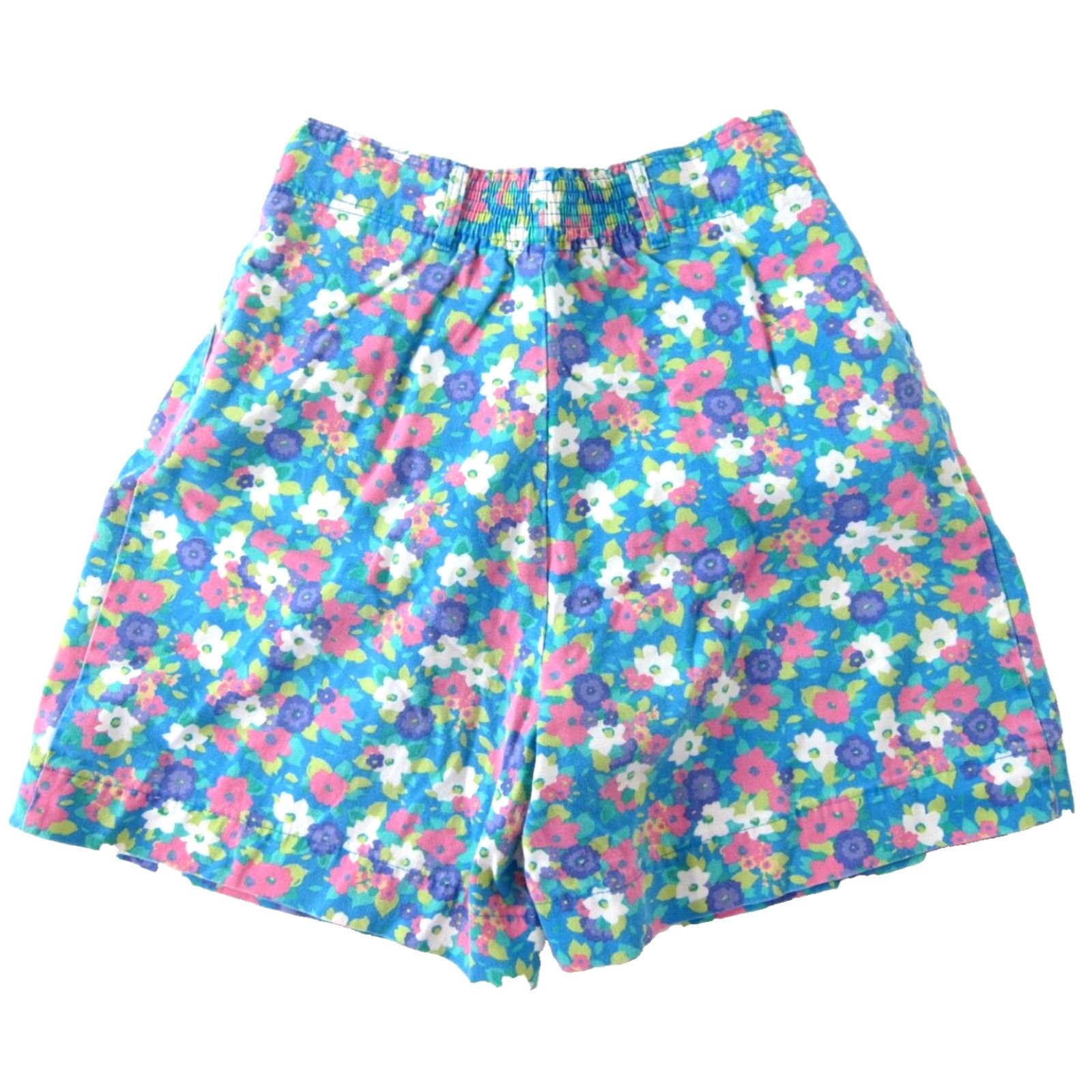 Vintage VINTAGE Hunt Club Bermuda Shorts Women L/12 Floral Rise High Pocket 14" Inseam 30" Waist 42" Hip Blue Pink Green Cotton 80s 90s Floral Womens Size 34" / US 12 / IT 48 - 2 Thumbnail
