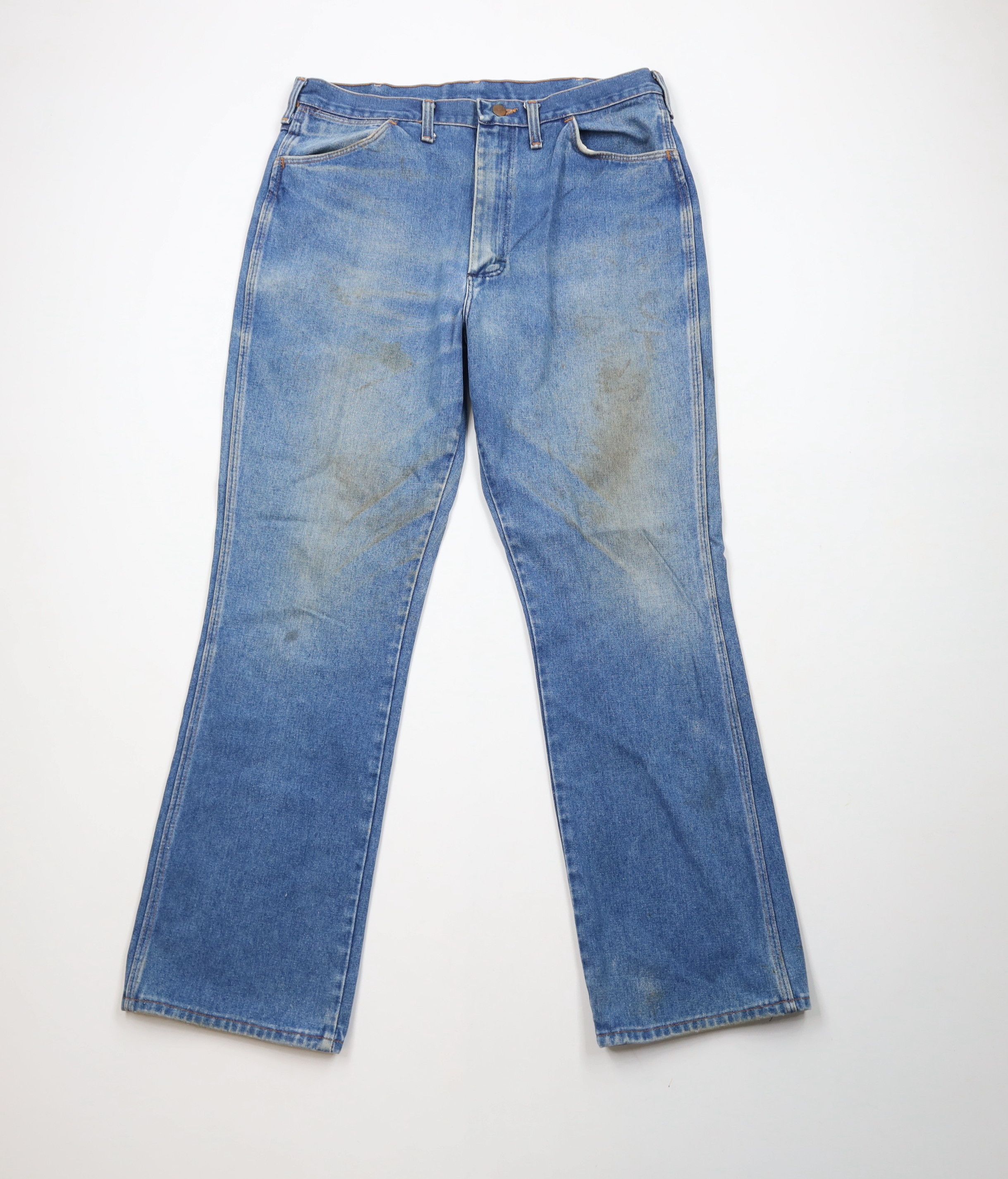 Vintage × Wrangler Vintage 90s Wrangler Wide Leg Denim Jeans Blue Cotton USA Size US 36 / EU 52 - 1 Thumbnail