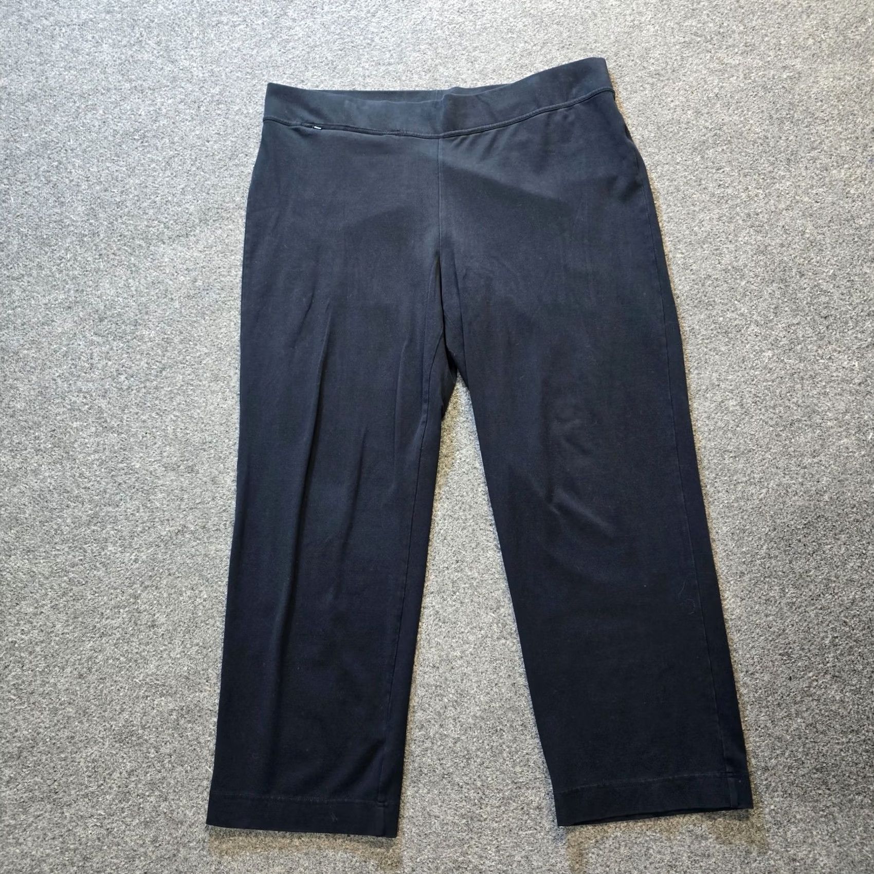 Lands' End Lands' End Pants Womens XL Petite Black Ponte Slim Leg Straight Pull On Capsule Size 40" / US 18 - 2 Thumbnail