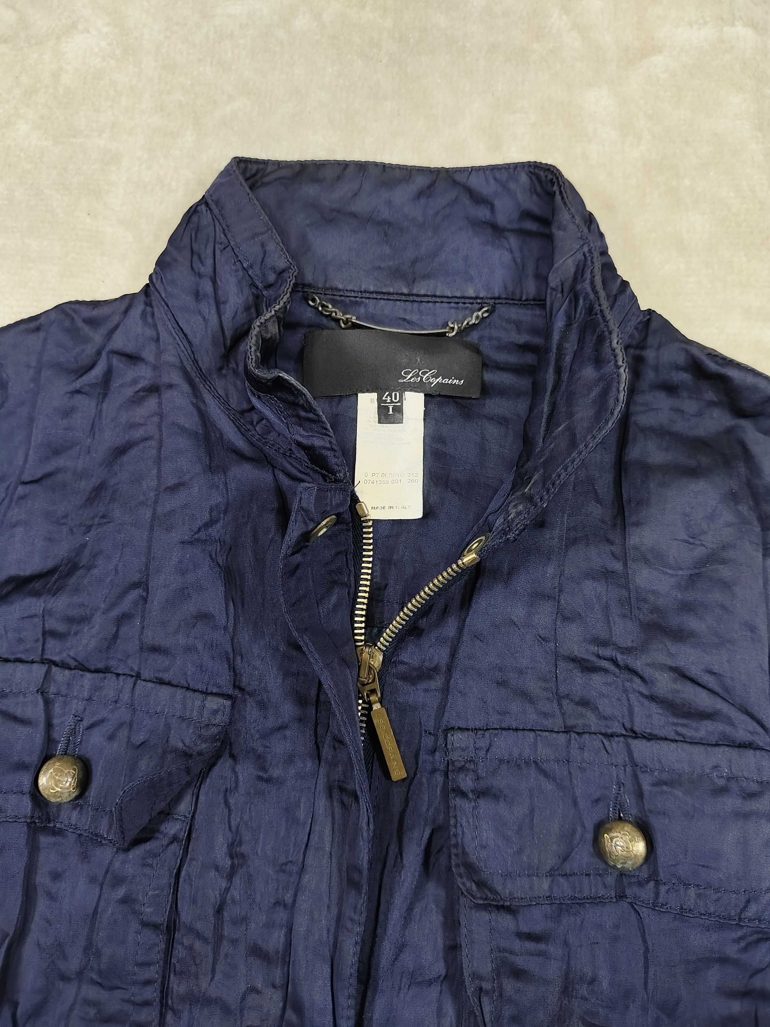 Les Copains 90s Les Copains 🇮🇹 Crinkle Belted Military Field Jacket Size M / US 6-8 / IT 42-44 - 5 Thumbnail