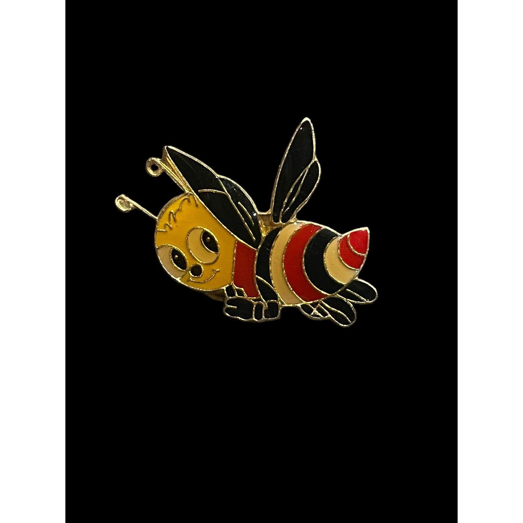 Vintage Vintage Gold Tone Black Yellow and Red Bumble Bee Enamel Bro Size ONE SIZE - 1 Thumbnail