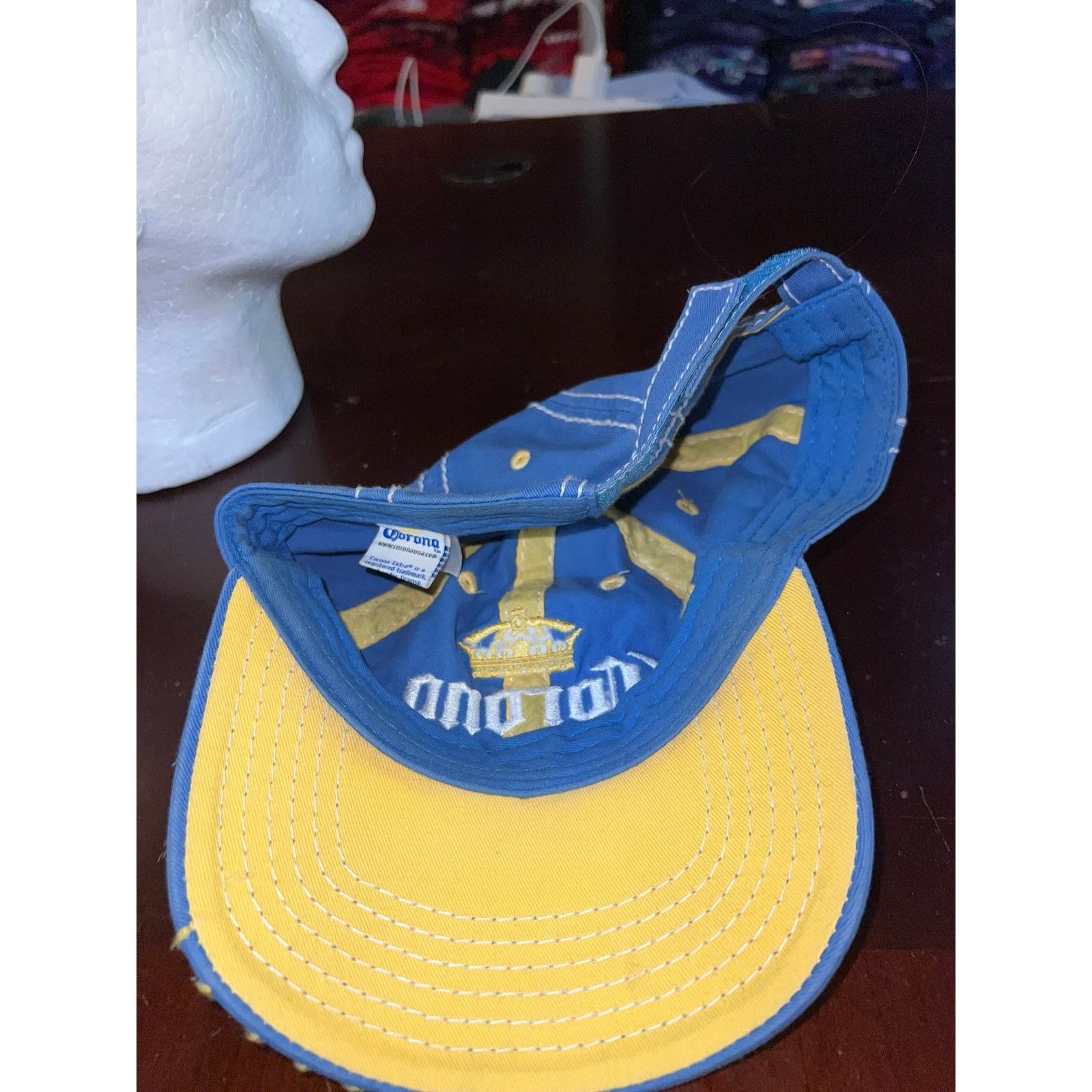 Other Corona Hat Corona Extra Beer Alcohol Logo Blue Yellow Cap OS Size ONE SIZE - 7 Thumbnail