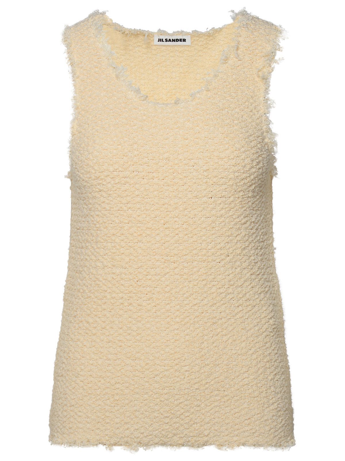 image of Jil Sander Cream Cotton Blend Tank Top in Ivory, Women's (Size XS)