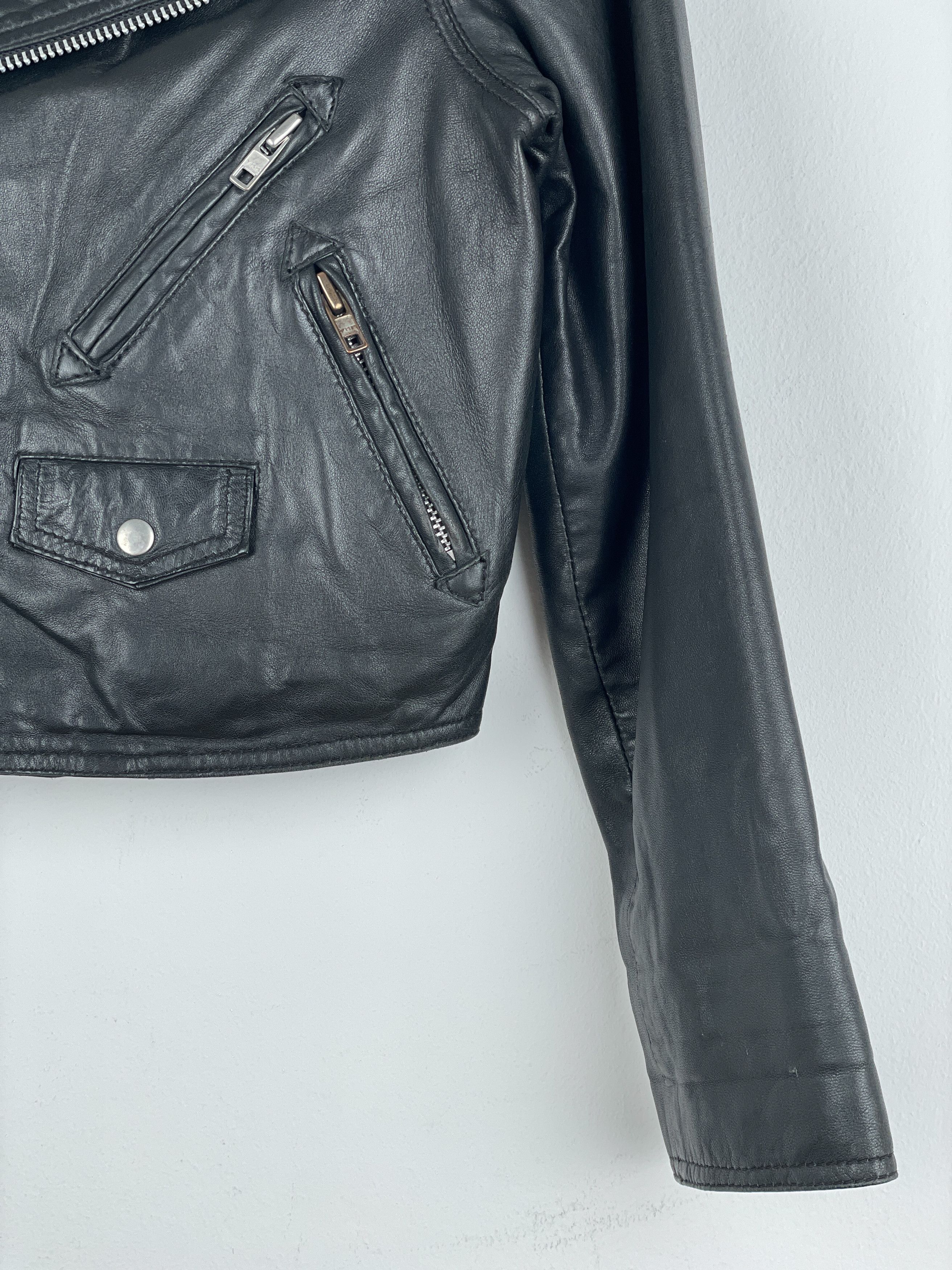 Jean Paul Gaultier Jean Paul Gaultier 1990s Cropped Leather Biker Jacket Size XS / US 0-2 / IT 36-38 - 5 Thumbnail