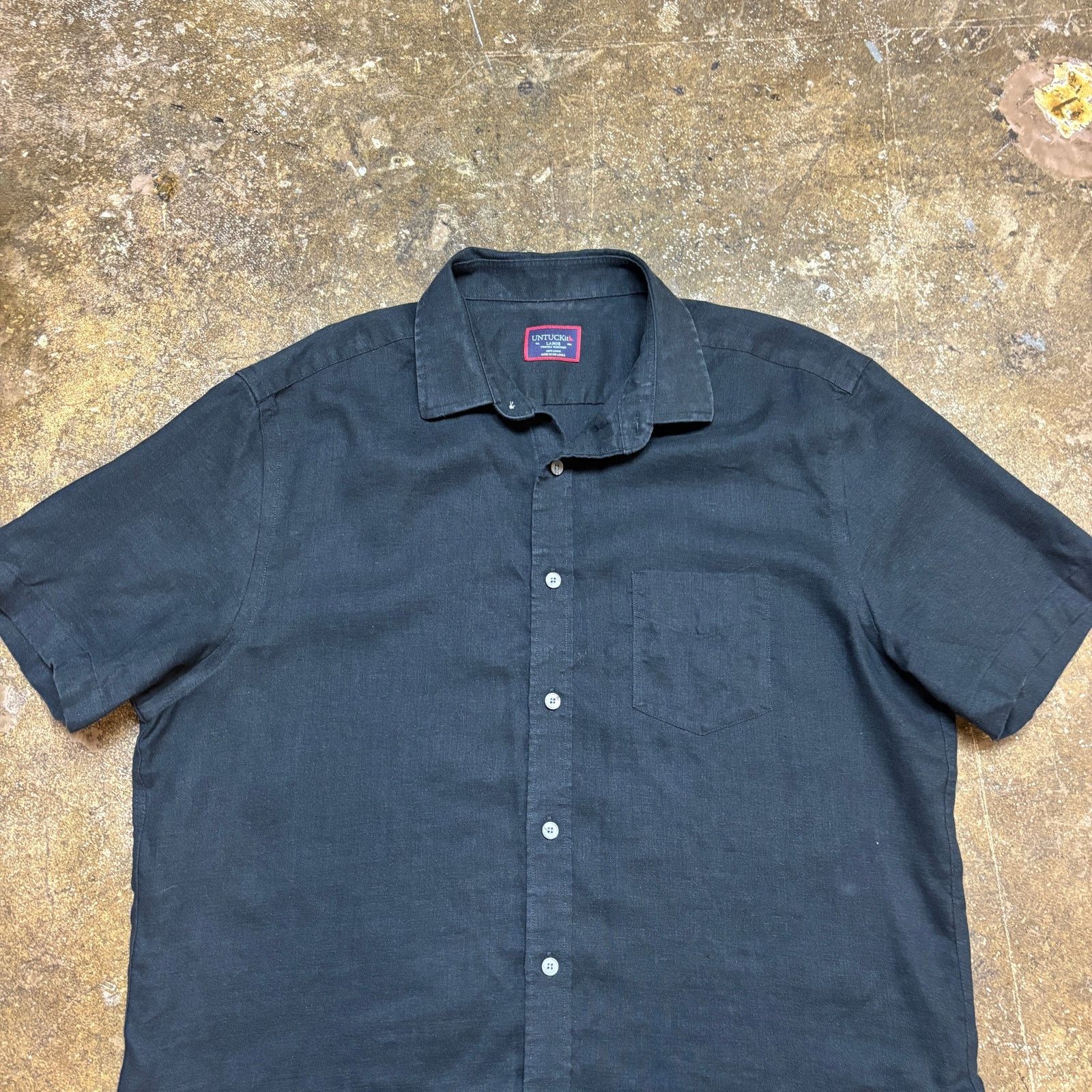 UNTUCKit Untuckit Cameron Black Linen Button Up Shirt Men's Large Size US L / EU 52-54 / 3 - 2 Thumbnail