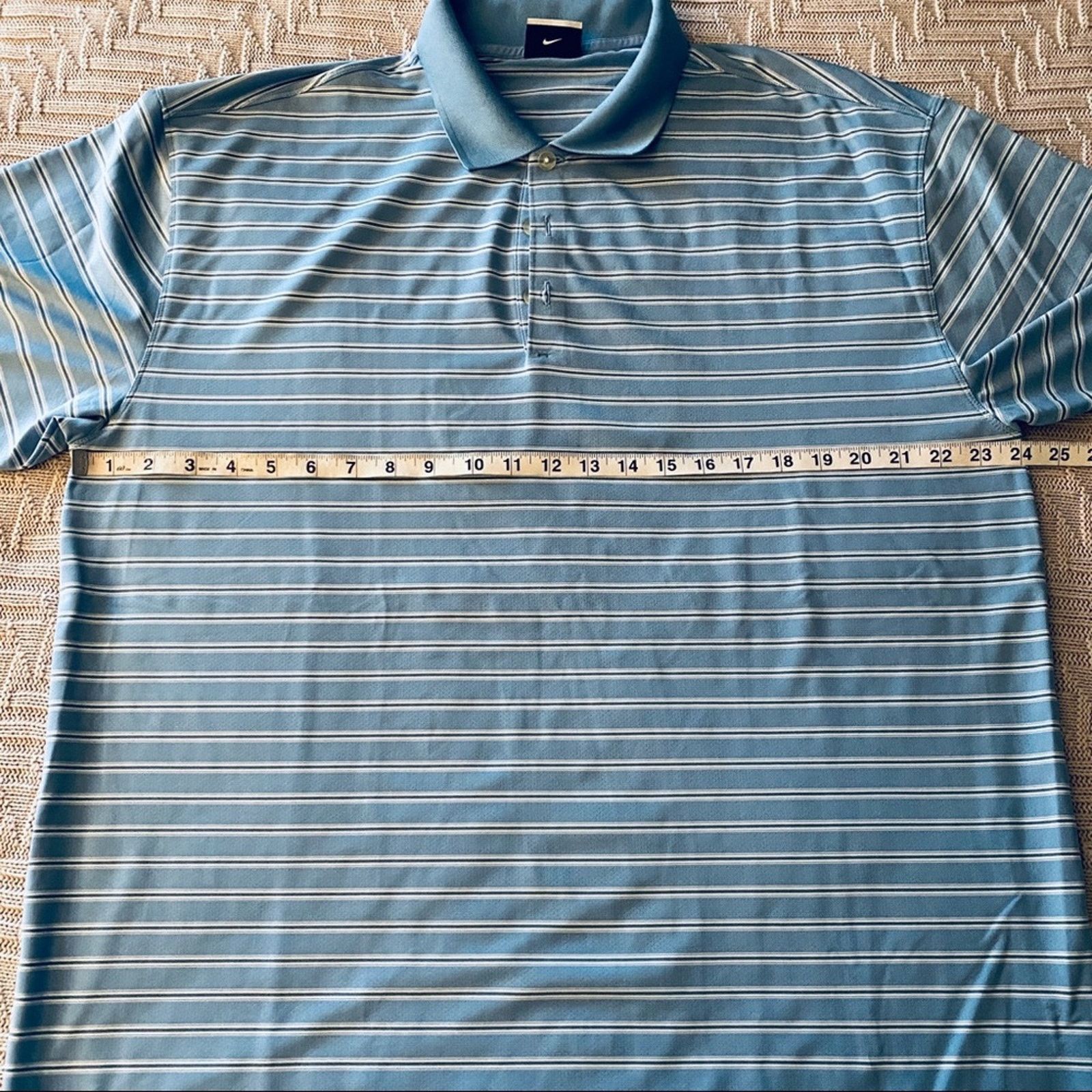 Nike Nike light blue striped short sleeve polo Size US XL / EU 56 / 4 - 6 Thumbnail