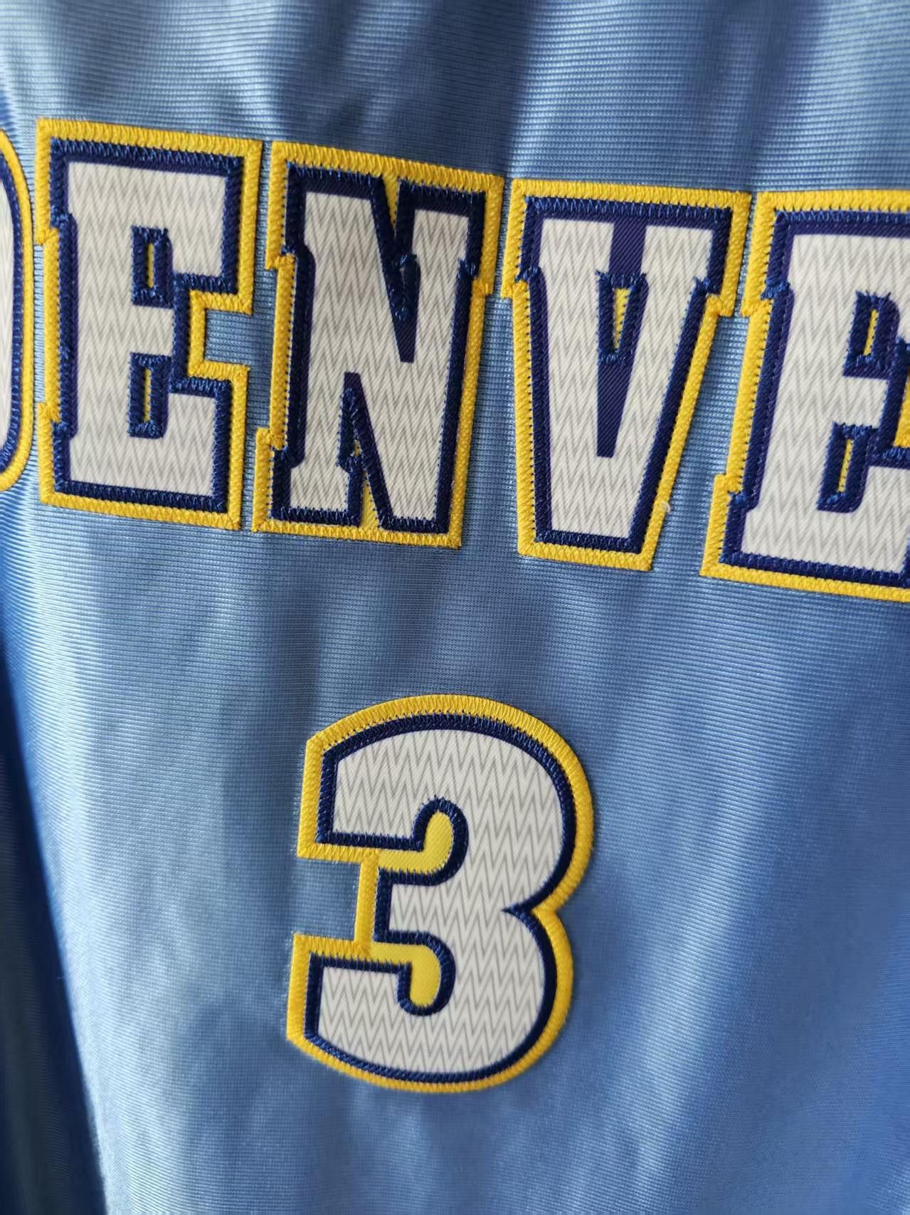 NBA Denver Nuggets #3 Allen Iverson Jersey Double Stitched Size US M / EU 48-50 / 2 - 3 Thumbnail