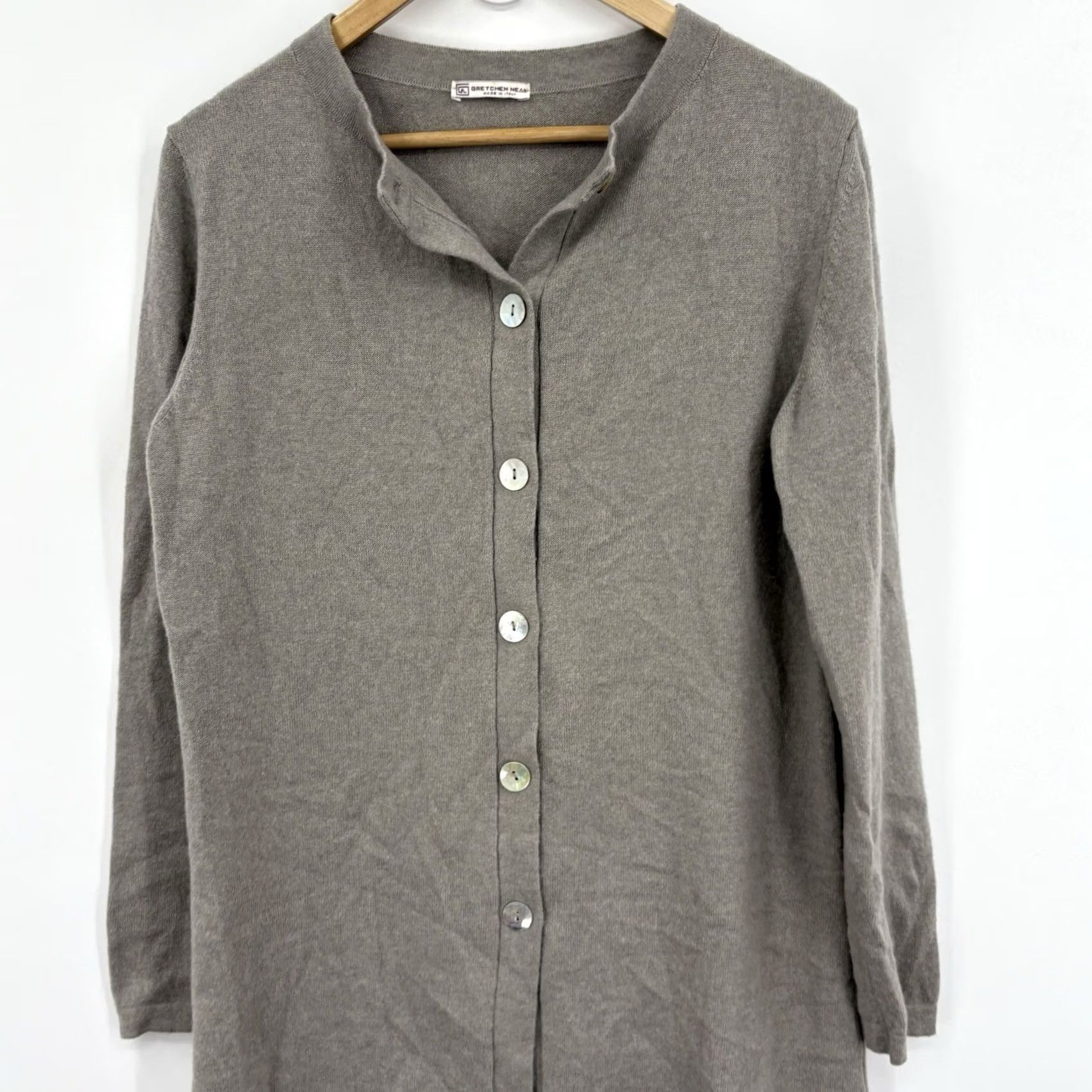 Vintage Gretchen Neal Duster Cardigan Sweater Large Cashmere Italian Luxury Capsule Soft Size L / US 10 / IT 46 - 4 Thumbnail