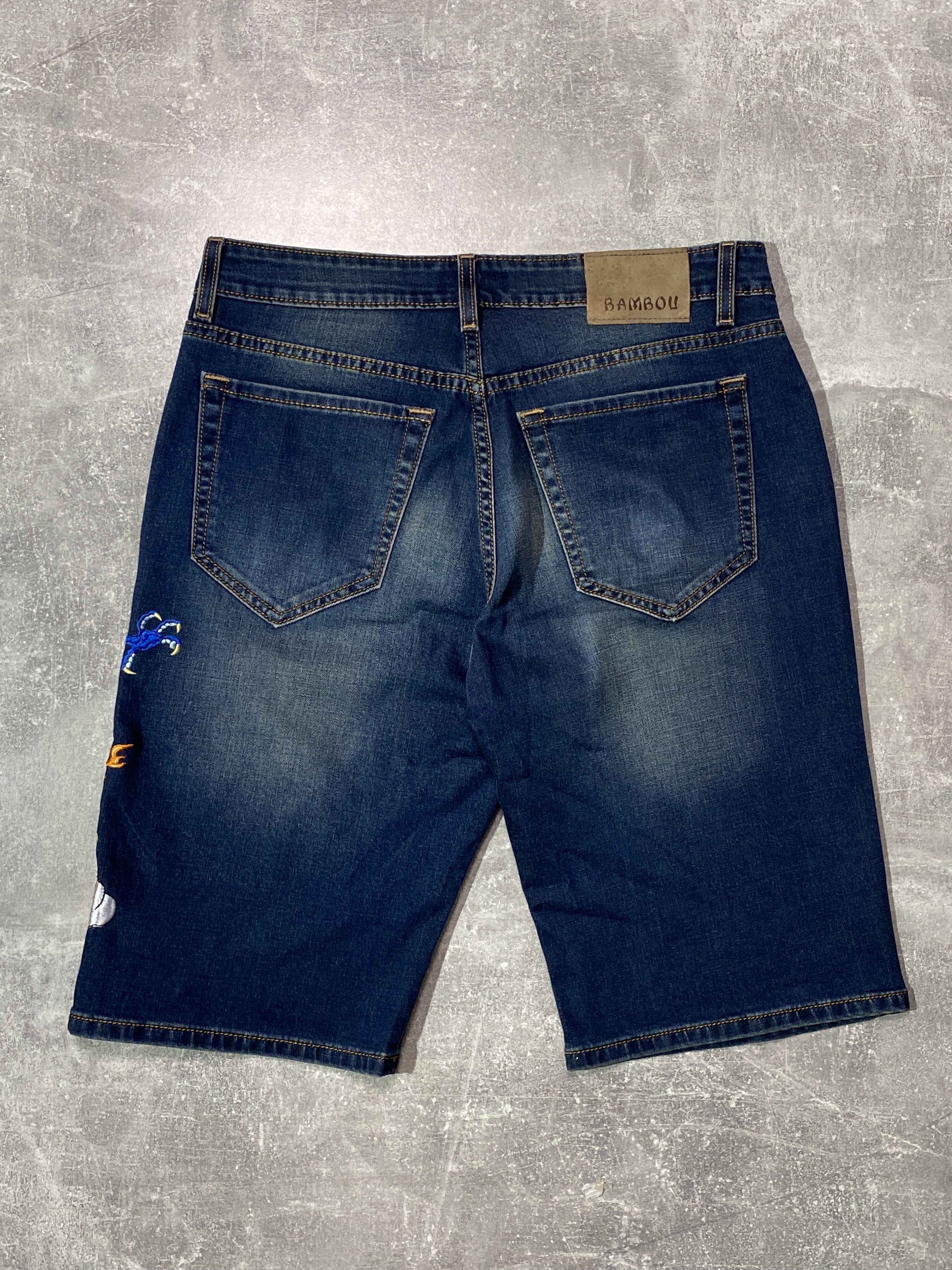 Japanese Brand Vintage y2k Dragon Logo Denim Shorts Size US 34 / EU 50 - 6 Thumbnail