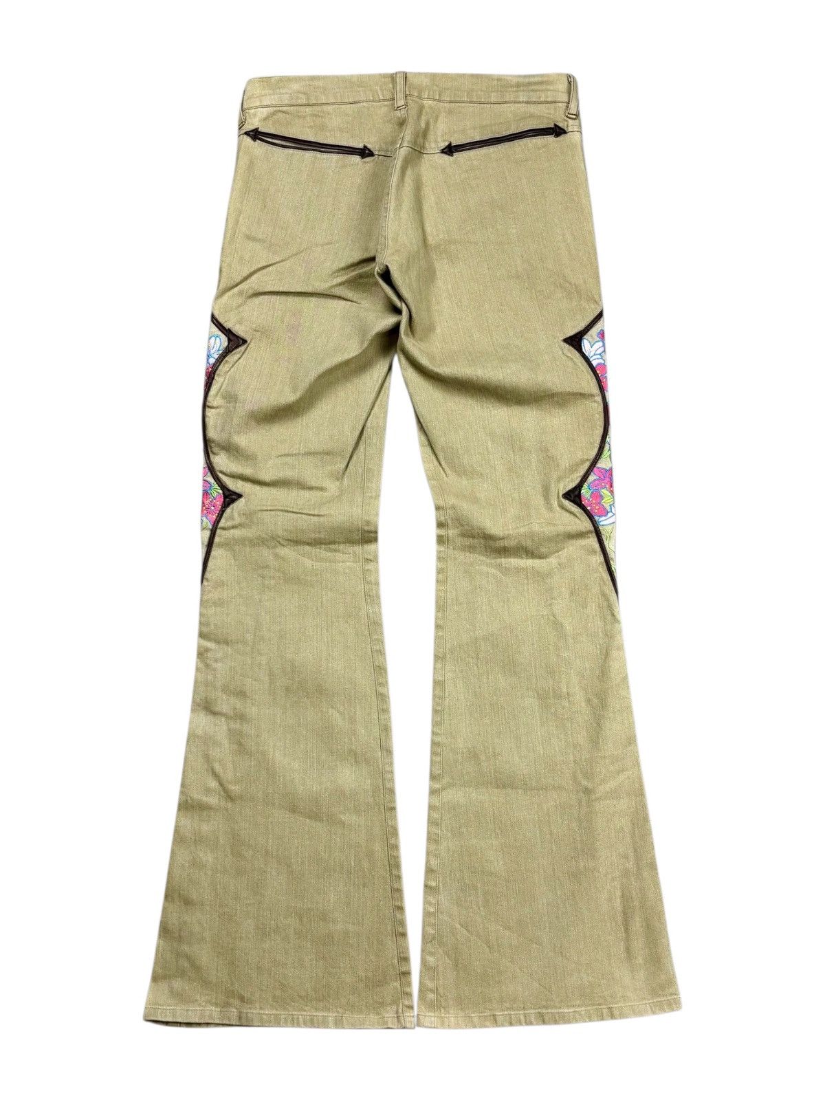 If Six Was Nine 2000s Attache De Prese Mexican Style Patchwork Flared Pants Size US 28 / EU 44 - 3 Thumbnail