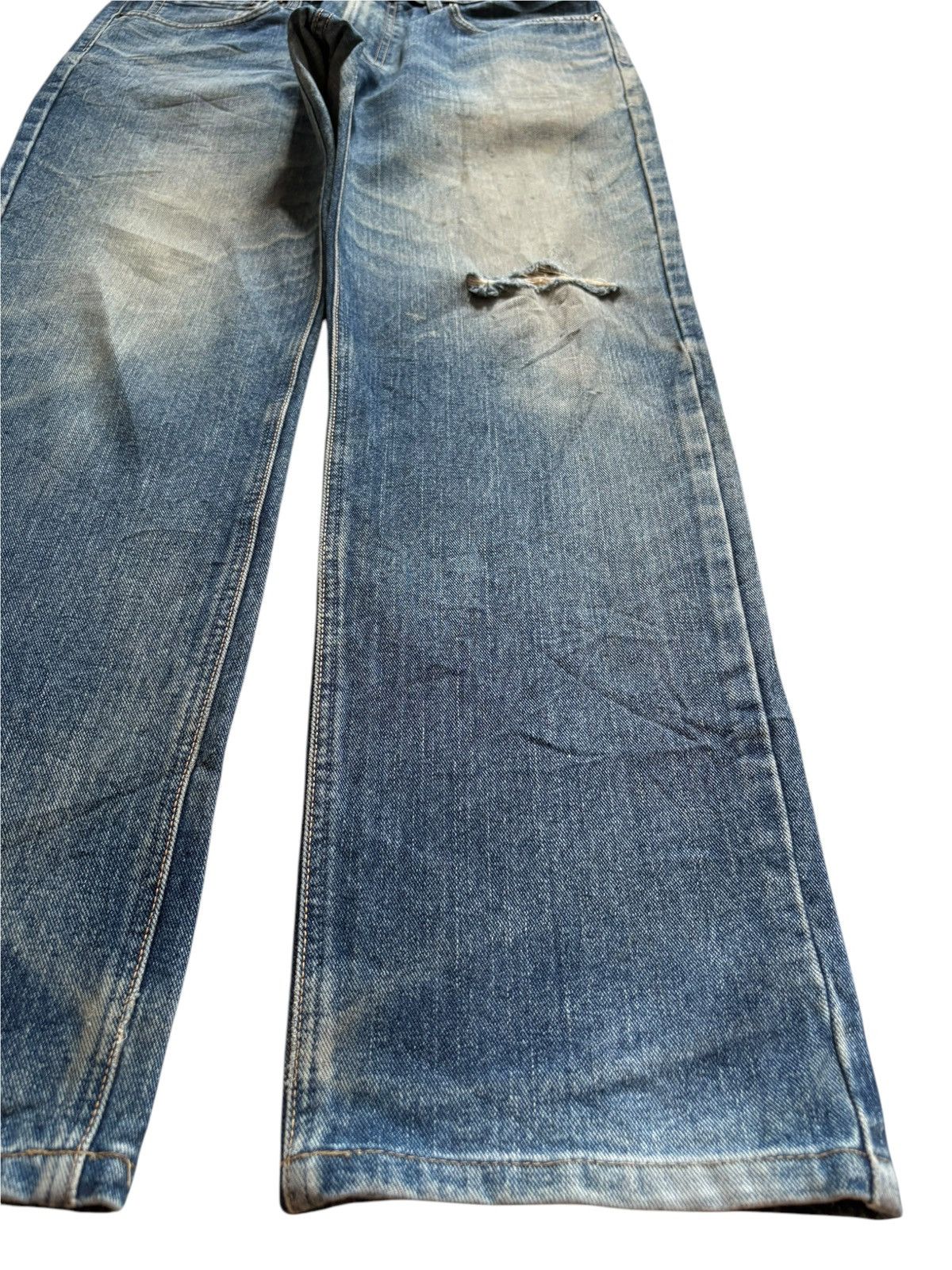 Edwin Vintage Edwin Mud Wash Distressed Ripped Loose Jeans Size US 34 / EU 50 - 7 Thumbnail