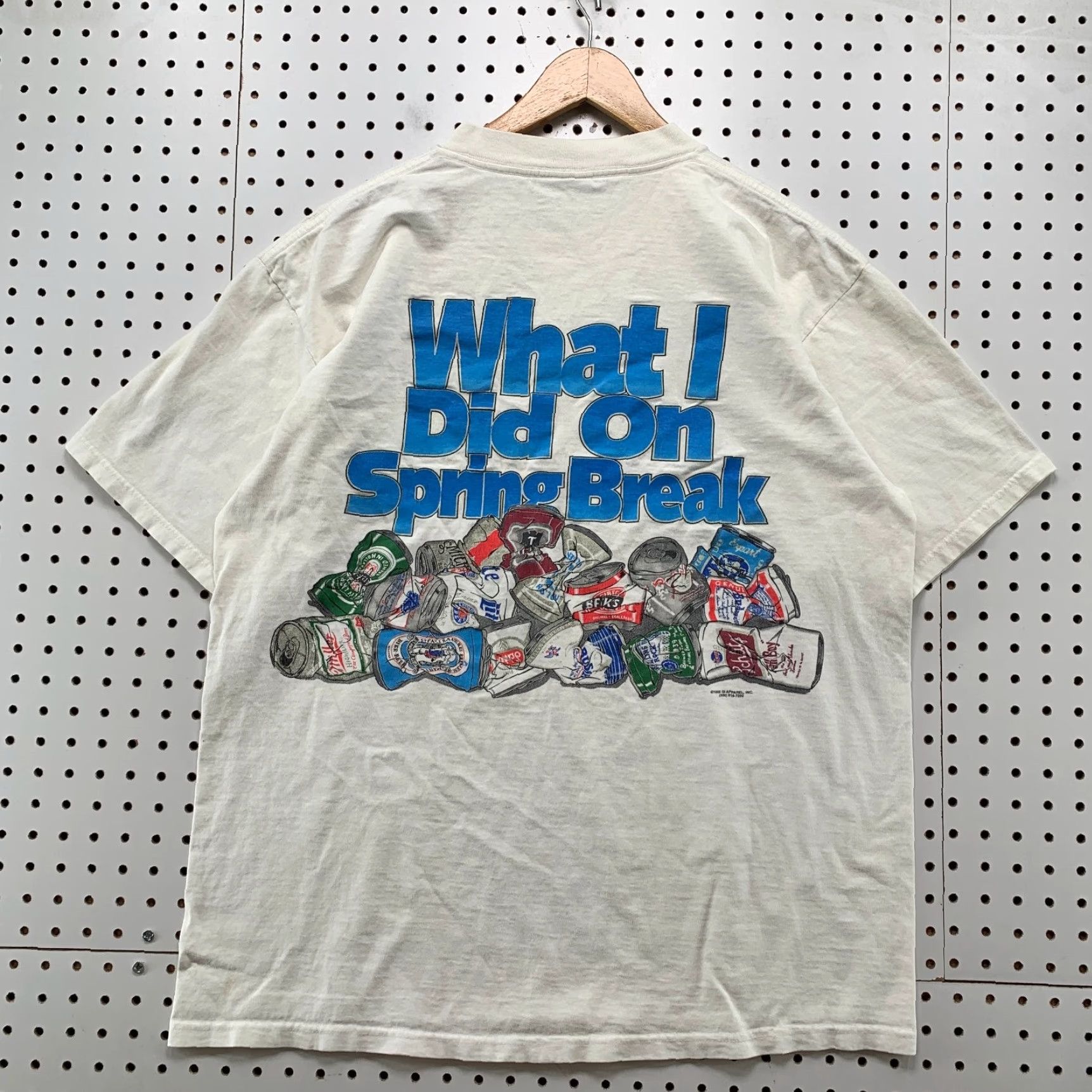Gildan VINTAGE 90s Spring Break Beer Shirt Mens XL White Ft Myers Florida USA BRO Shirt Size US XL / EU 56 / 4 - 2 Thumbnail