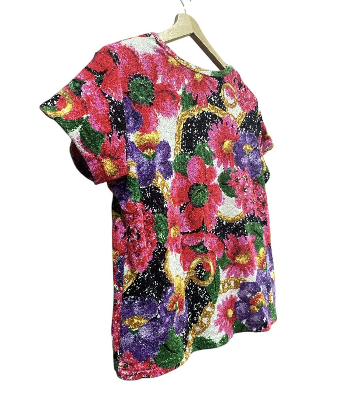 Celine CELINE Floral Velvet Blouse Shirt Size L / US 10 / IT 46 - 10 Thumbnail