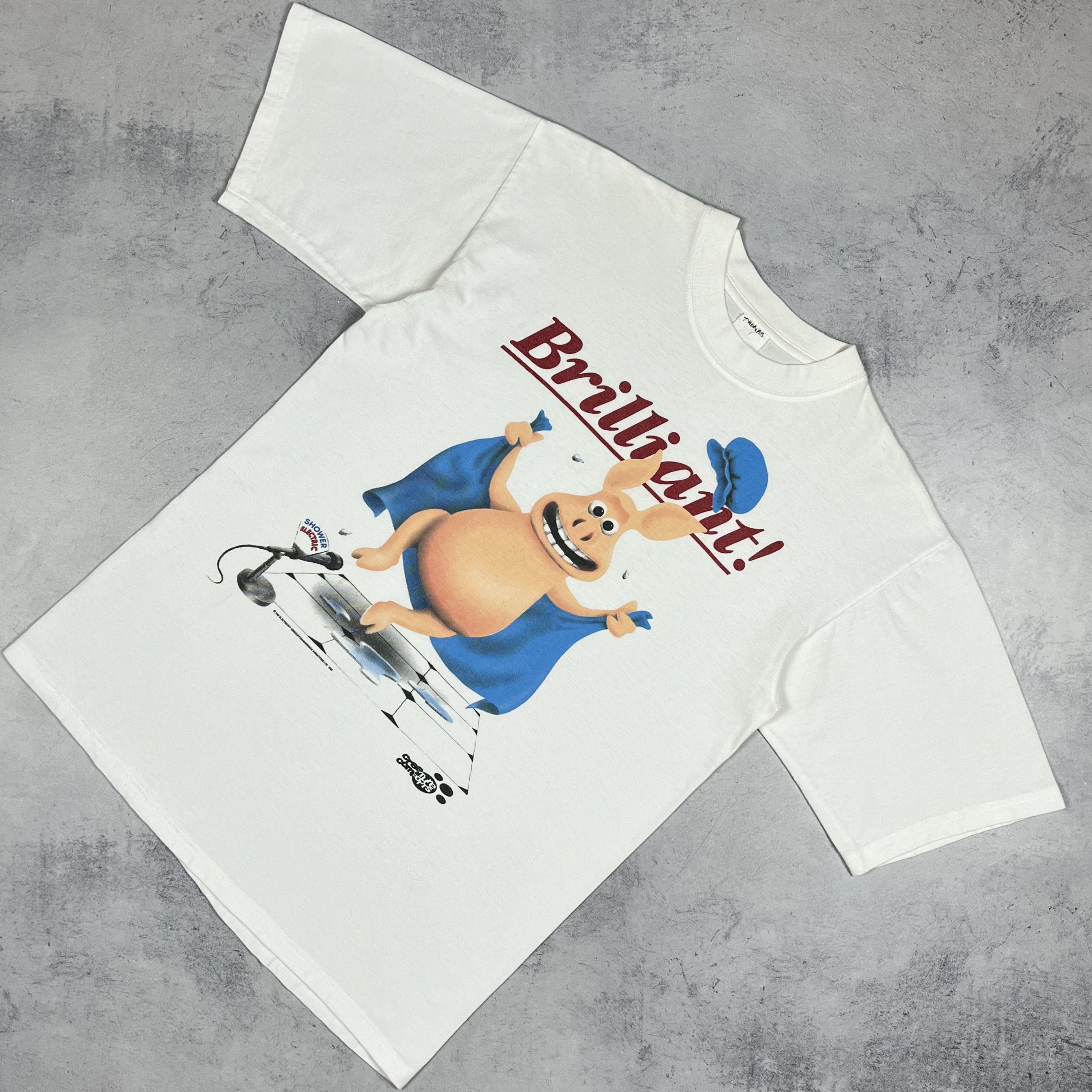 Cartoon Network Vintage “Brilliant” Creature Comforts Cartoon T Shirt 1992 Size US M / EU 48-50 / 2 - 1 Thumbnail