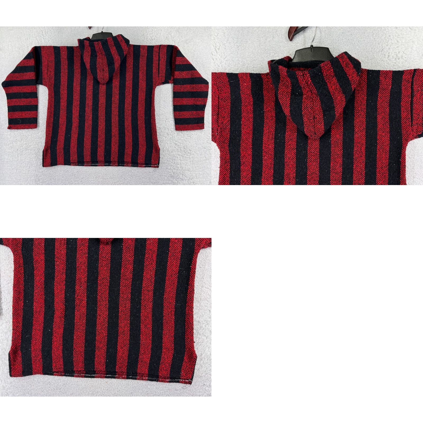 Pinko Baja Hoodie Unbranded Hoodie Adult M Red Pink Black Pocket Striped Acrylic Jersey Crew Neck Pullover All Seasons Hooded Size US M / EU 48-50 / 2 - 9 Thumbnail