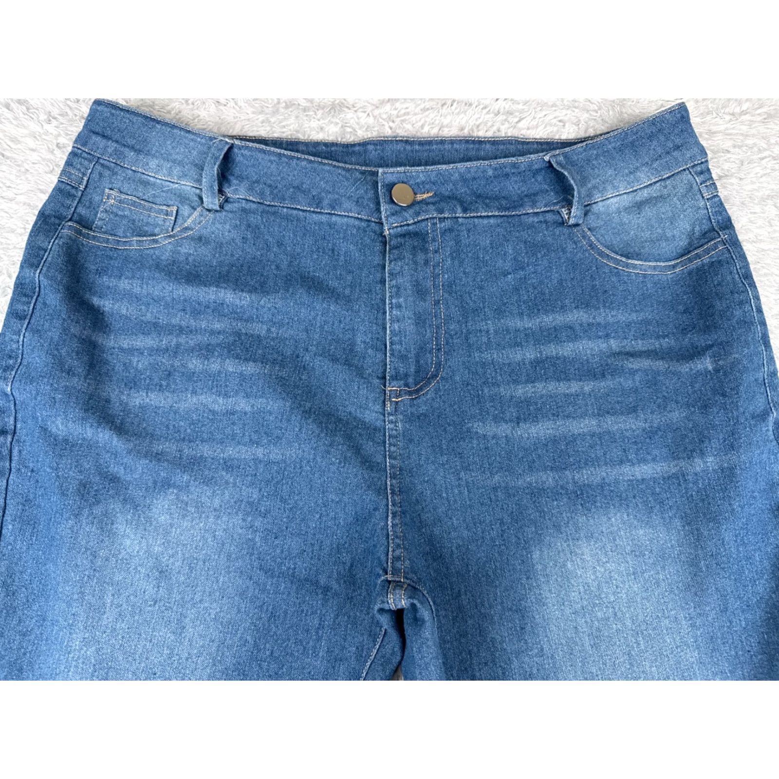 Vintage Jeans Women 14 Blue Denim Bootcut High Rise 34x32 Cotton Cotton Blend Light Wash 5-Pocket Design Womens Size 36" / US 14 / IT 50 - 4 Thumbnail