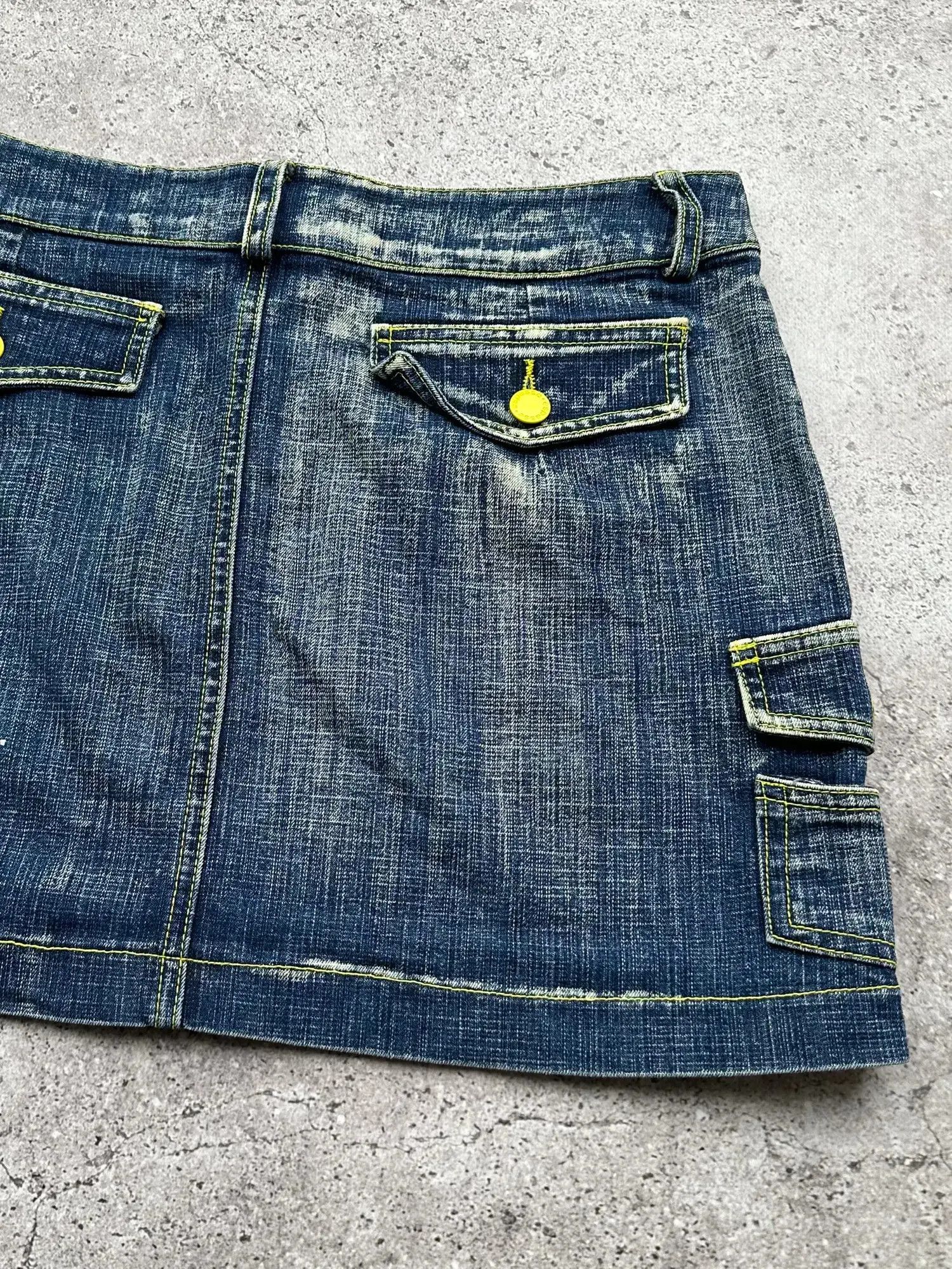 Japanese Brand Vintage Faded Cargo Mini Skirt C370(V641)(E8) Size 28" / US 6 / IT 42 - 6 Thumbnail