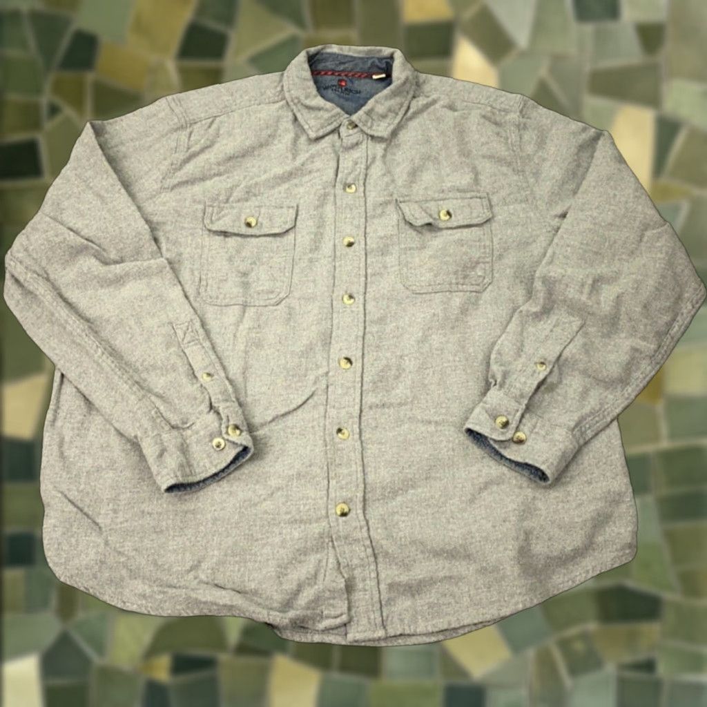Vintage Woolrich Shirt Mens XL Gray Flannel Button-Up Outdoors Size US XL / EU 56 / 4 - 1 Thumbnail