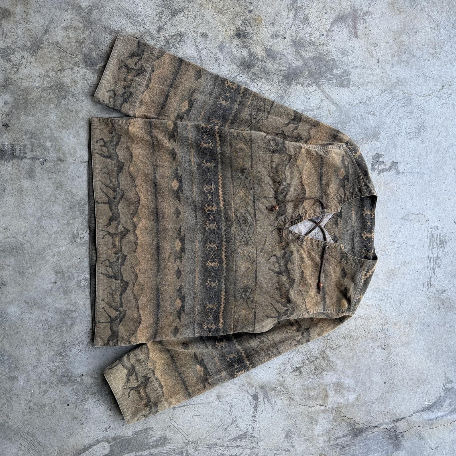 Other Vintage 70s Western Horse Aztec Print Henley Pullover M Size US M / EU 48-50 / 2 - 1 Thumbnail
