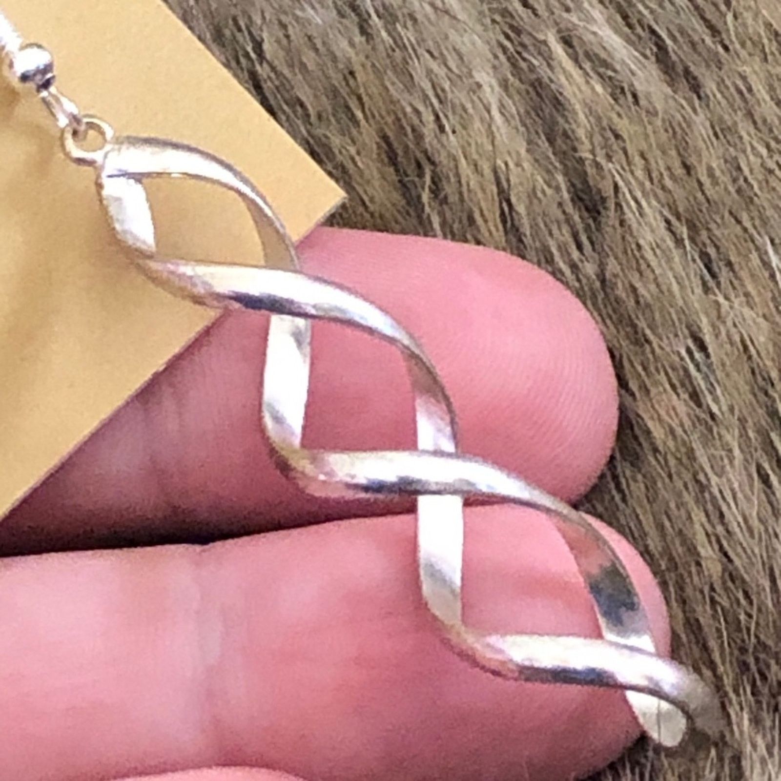 Vintage Vintage repurpose shiny silver twist earrings Size ONE SIZE - 3 Thumbnail